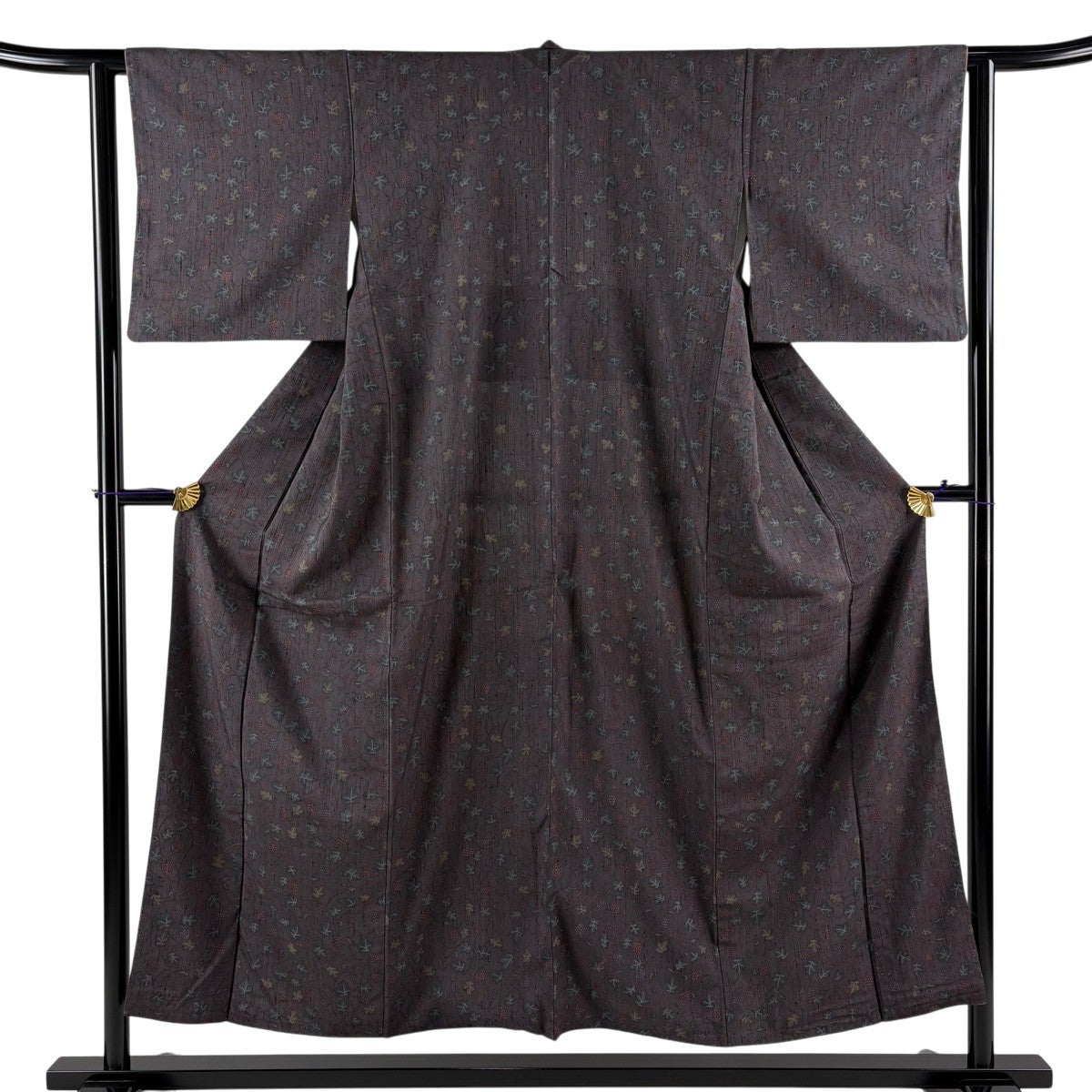 【美品】 小紋 身丈152.5cm 裄丈63cm 正絹 名品 【中古】 美品 小紋 身丈152.5cm 裄丈63cm S 袷 山並み ぼかし 薄緑 正絹 優品