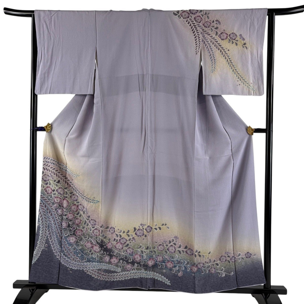 ［8549］訪問着 美品 辻ヶ花 手描き ぼかし 正絹 着物 袷 SOUBIEN（創美苑） 訪問着 単品 お宮参り 七五三 青 水色 青緑 ブルー