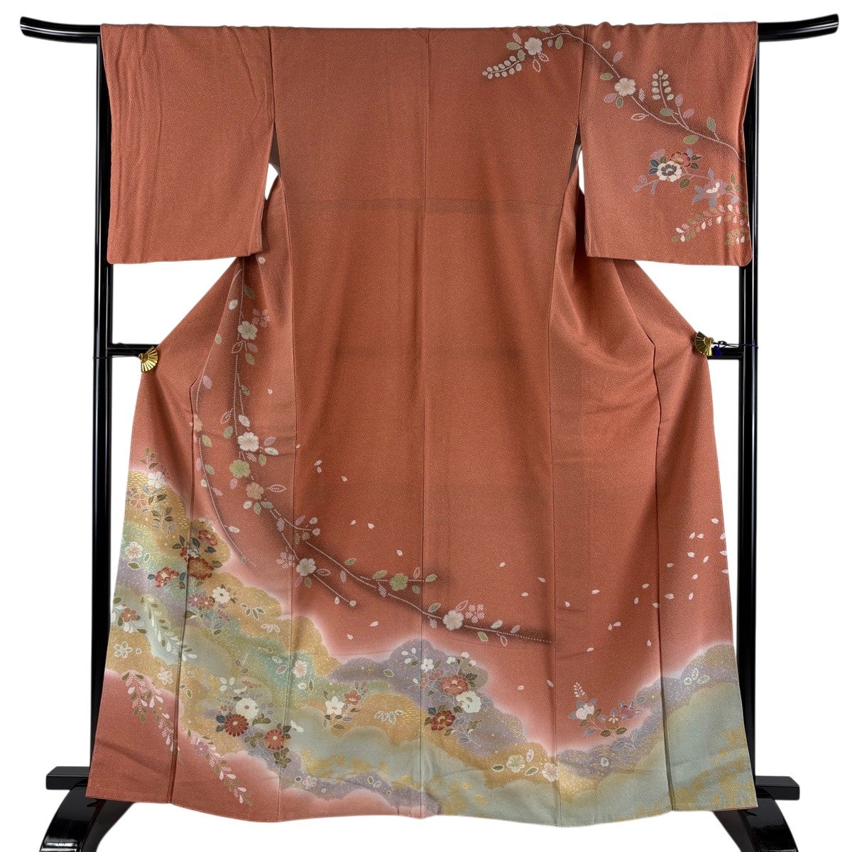 振袖 身丈165cm 裄丈68.5cm 正絹 秀品 【中古】 振袖 身丈167.5cm 裄丈68.5cm L 袷 赤紫 正絹 秀品｜中古・古着