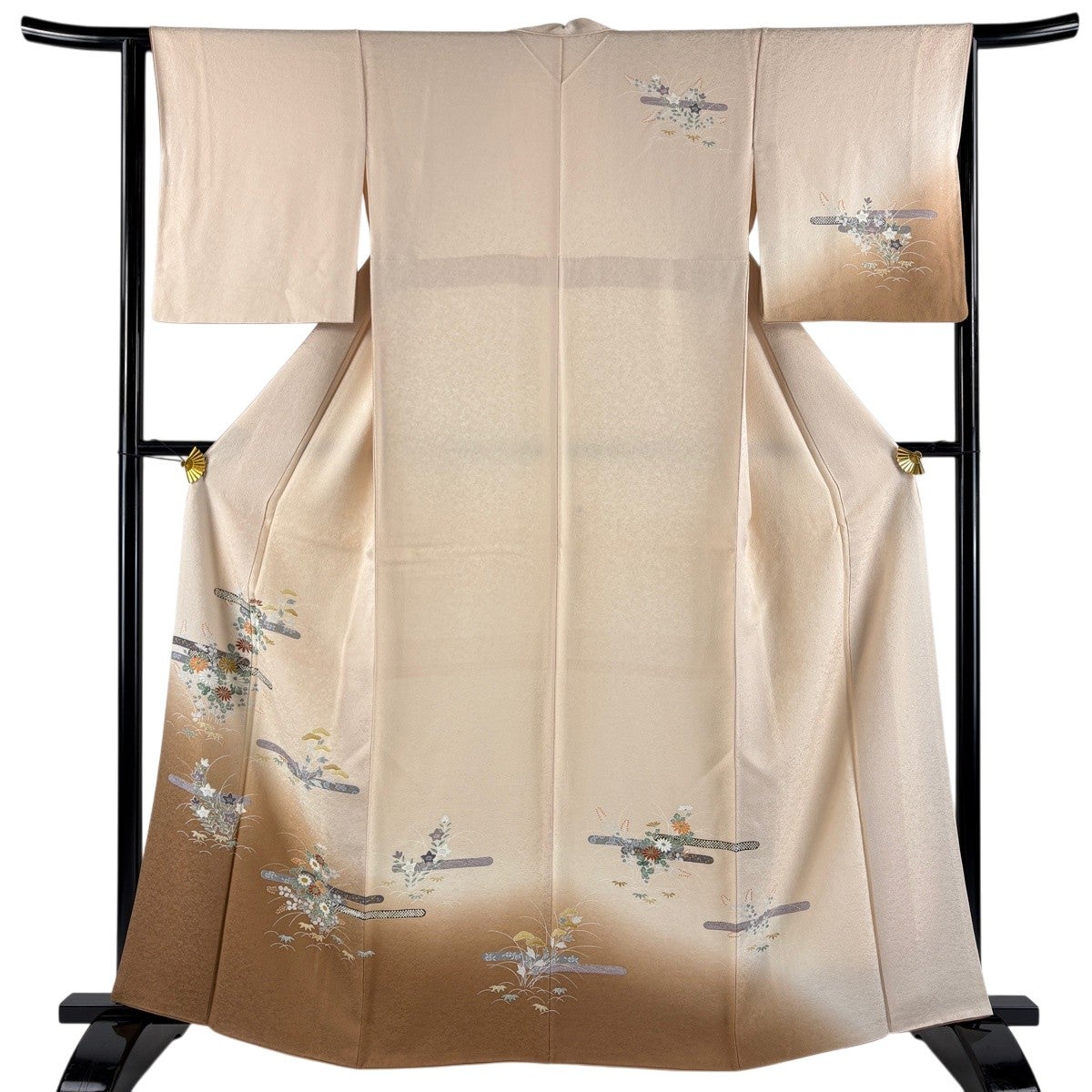 美品】 付下げ 身丈159.5cm 裄丈64.5cm M 袷 落款あり 霞 地紋