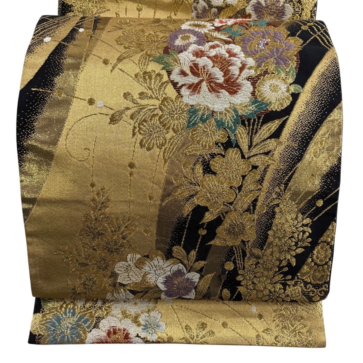 平和屋着物▽上質な小紋　単衣　型染め　花丸文　黒地　正絹　逸品　BAAW2241yc 平和屋着物▽上質な小紋 単衣 型染め 花丸文 黒地 正絹 逸品