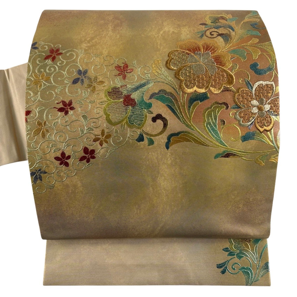 名古屋帯 秀品 花唐草 金糸 金彩 金色 正絹｜中古・古着・リサイクル