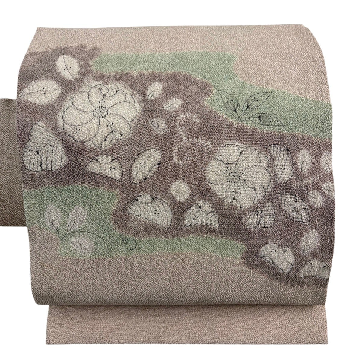 名古屋帯 秀品 辻が花柄 縮緬 薄小豆 正絹｜中古・古着・リサイクル