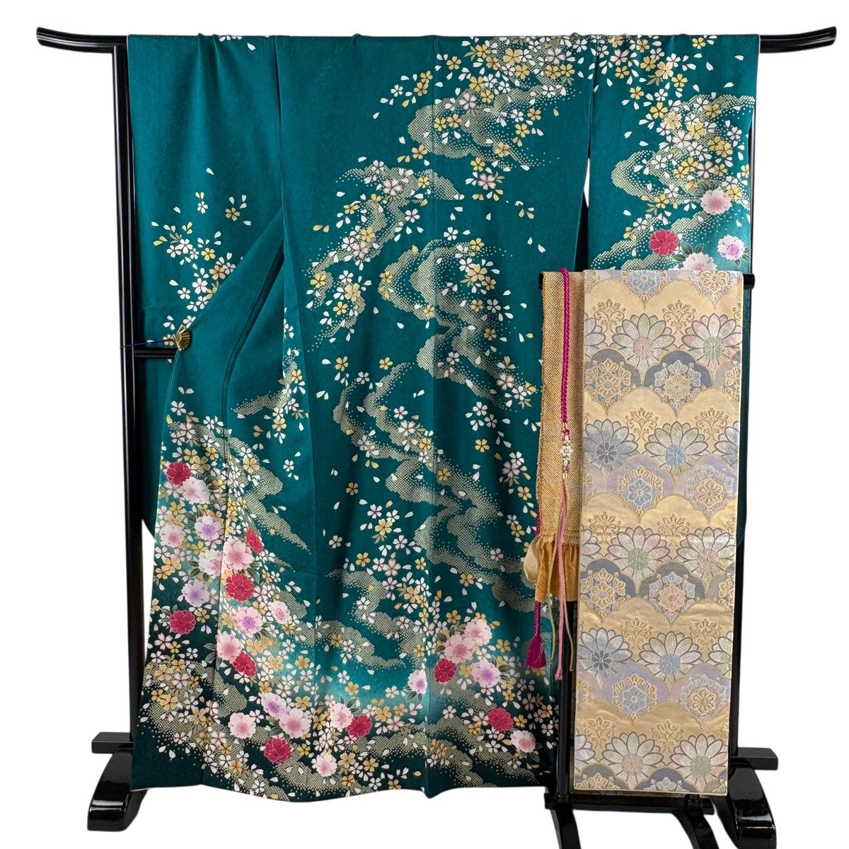 【美品】振袖フルセット 楽天市場】【中古】振袖 7点フルセット Lサイズ 振袖セット 振袖フル