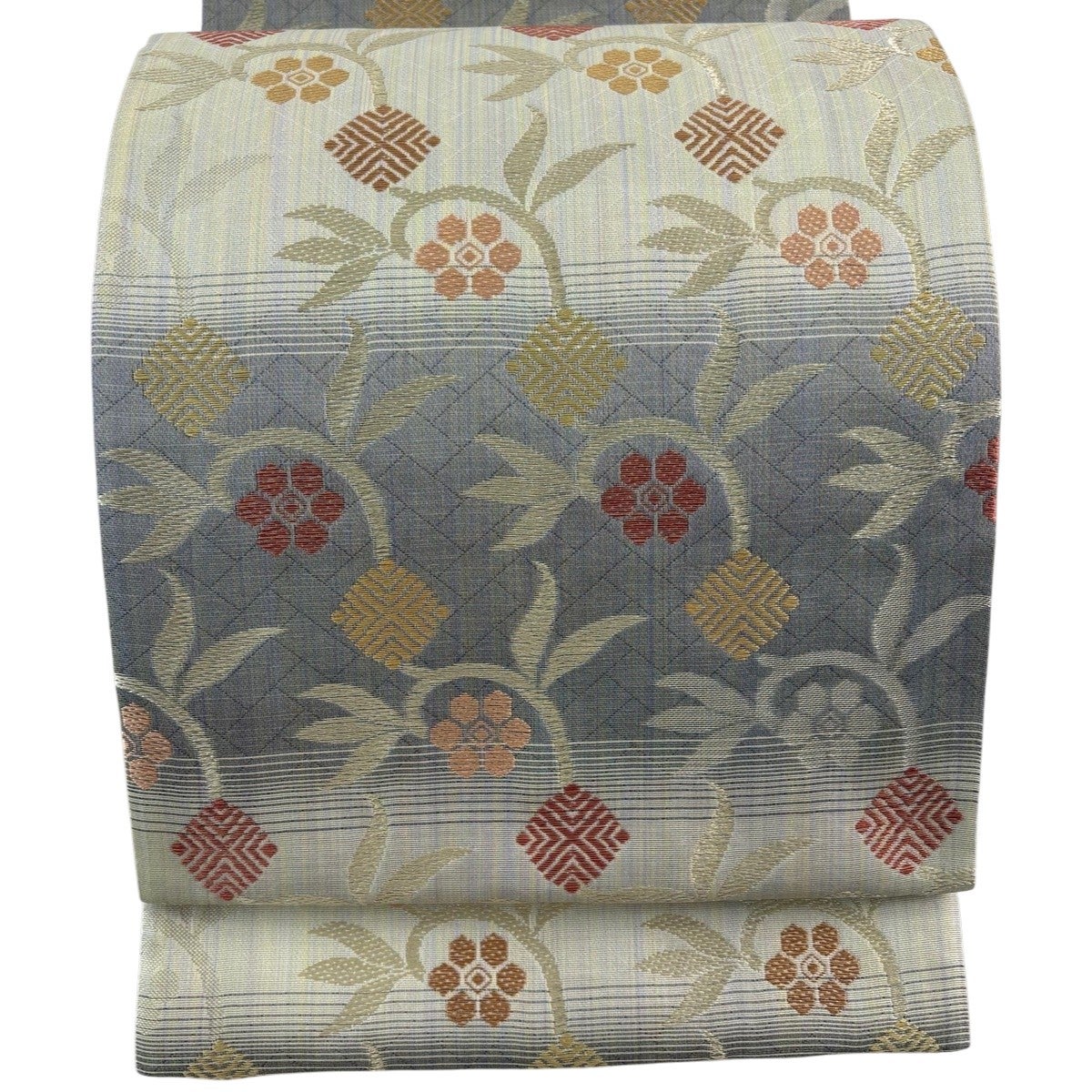 美品】 袋帯 名品 有職文様 辻が花柄 金銀糸 墨色 六通 正絹｜中古