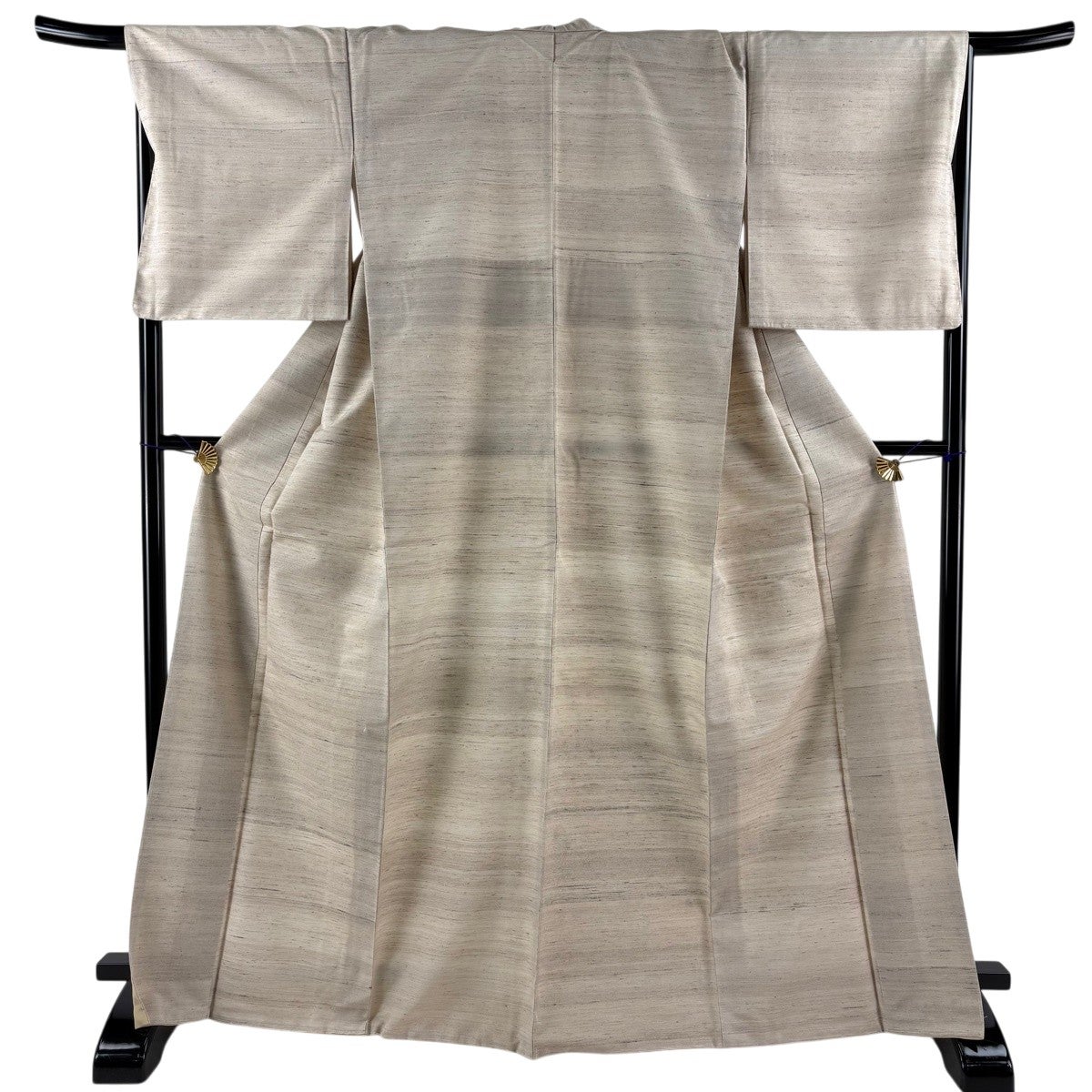 美品】 紬 身丈167.5cm 裄丈67.5cm L 袷 灰茶 正絹 逸品｜中古・古着