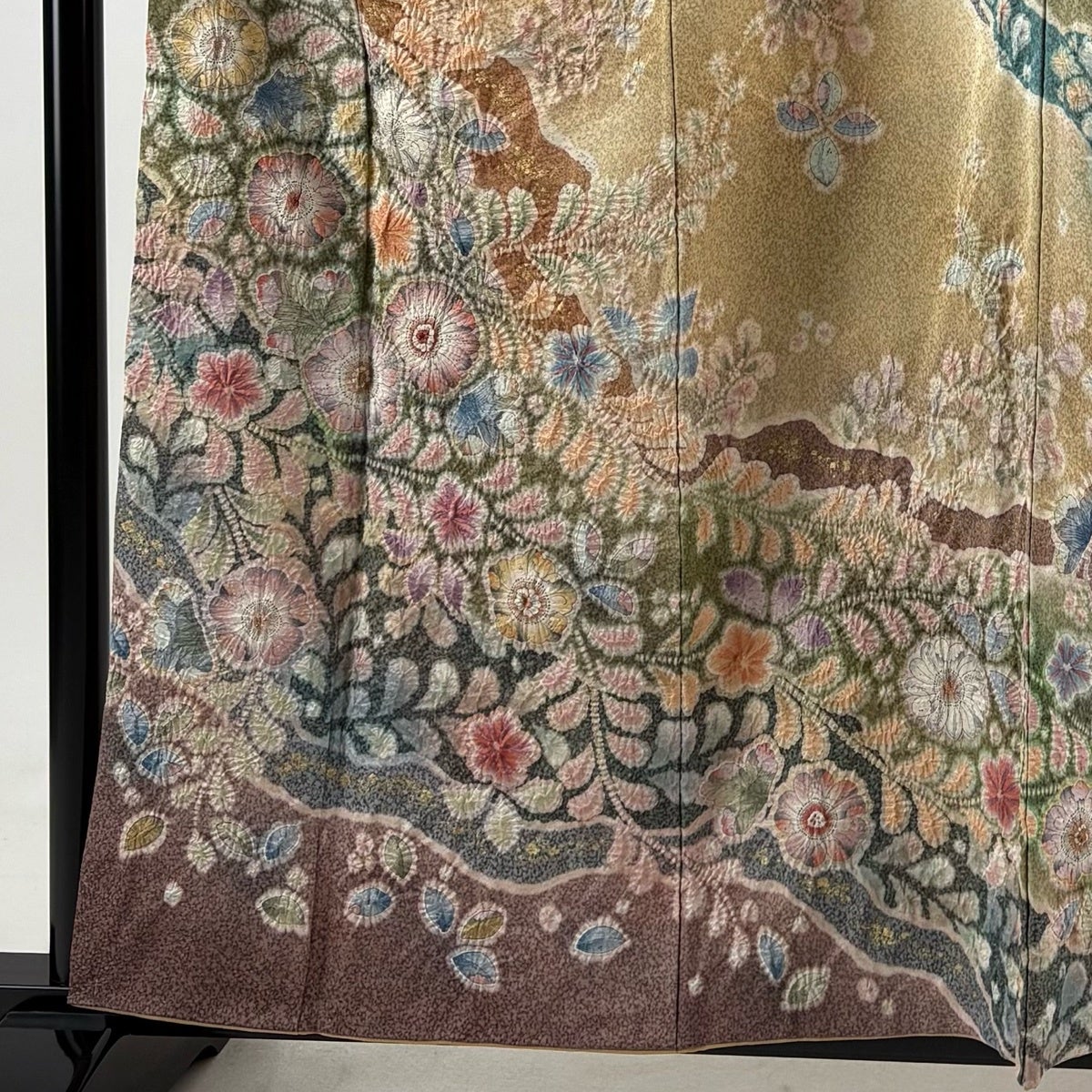 訪問着 身丈159cm 裄丈62cm S 袷 翠山工房 落款あり 辻が花 金彩 金