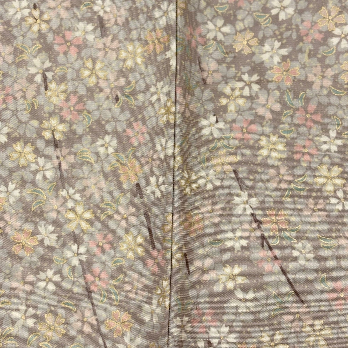 美品】 訪問着 身丈161cm 裄丈65cm M 袷 牛首紬 落款あり 桜 霞 金彩