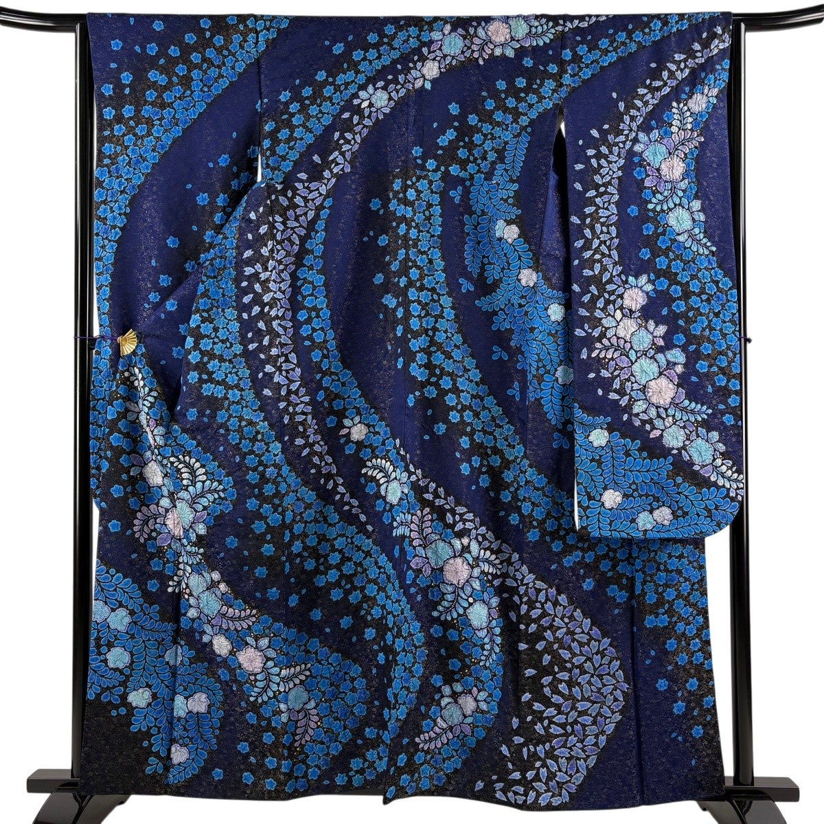 美品】 振袖 身丈159cm 裄丈65cm M 袷 翠山工房 落款あり 辻が花 金