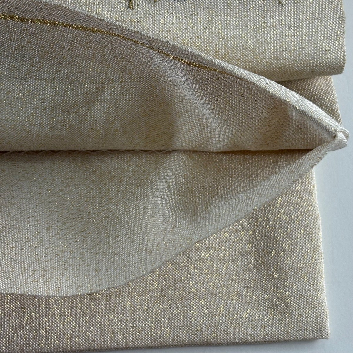 袋帯 逸品 花鳥 松 金銀糸 ベージュ お太鼓柄 正絹｜中古・古着
