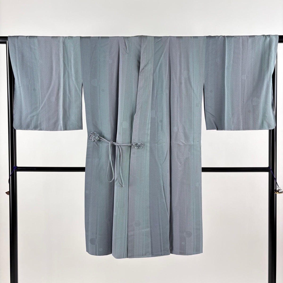 【美品】 道中着 身丈94.5cm 裄丈67cm 正絹 逸品 【中古】 美品 道中着 身丈101cm 裄丈63cm S 和装コート 着物衿 縞 網目文 茶紫