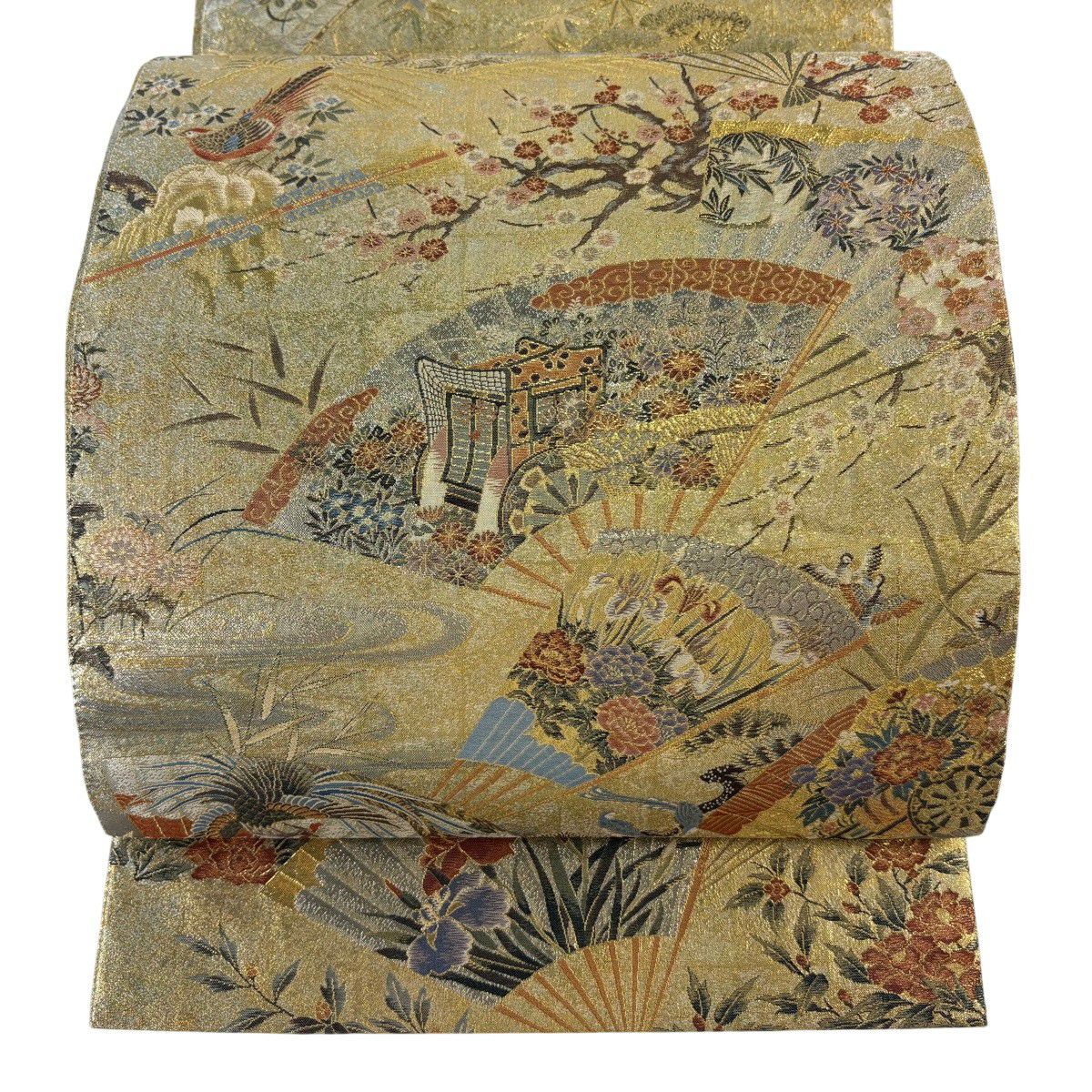 美品】 袋帯 逸品 24金プラチナ二重箔 廣重 東海道五拾三次 八種四百十