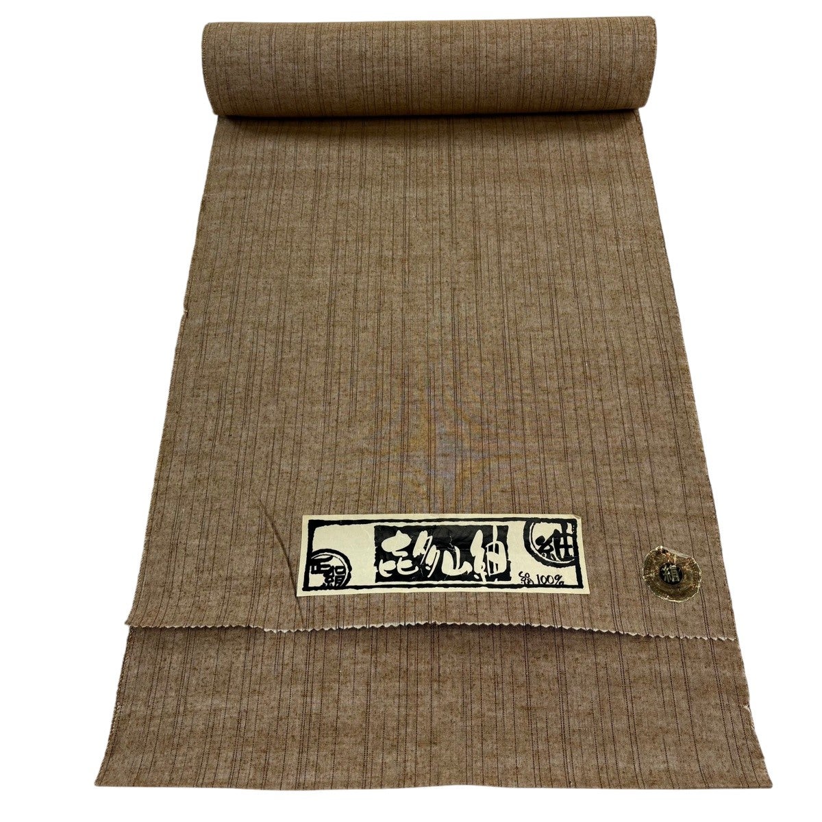 反物 秀品 紬 縞 えんじ色 正絹｜中古・古着・リサイクル着物通販
