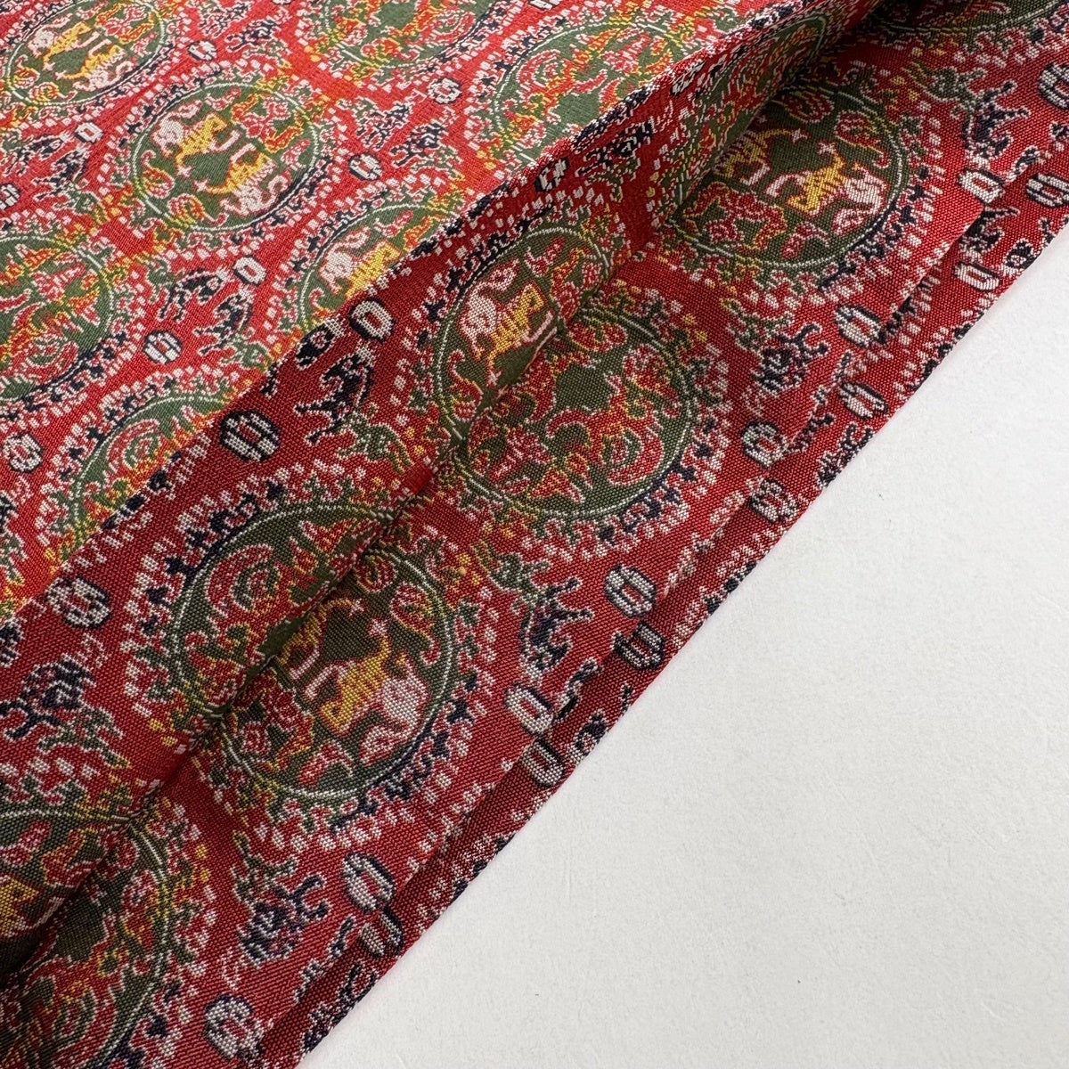 美品】 開き名古屋帯 名品 龍村美術織物 比翼仕立て 動物 幾何学