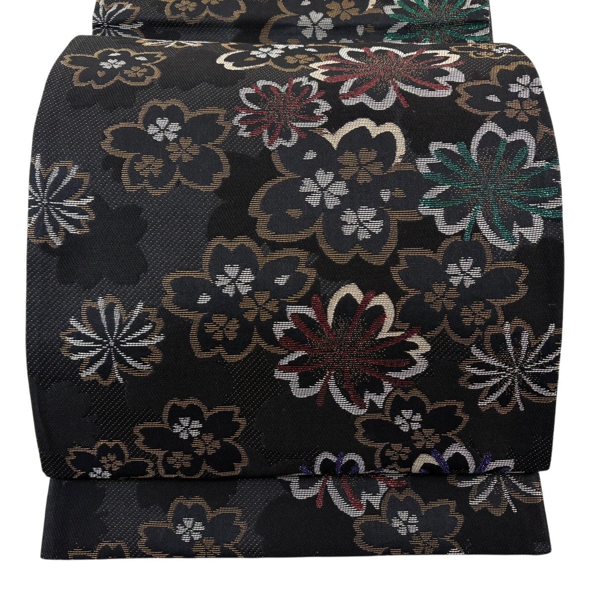 黒の金糸刺繍 六通袋帯 70%OFF 袋帯 秀品 泥染 霞 金糸 黒 六通 正絹 K70｜中古・古着