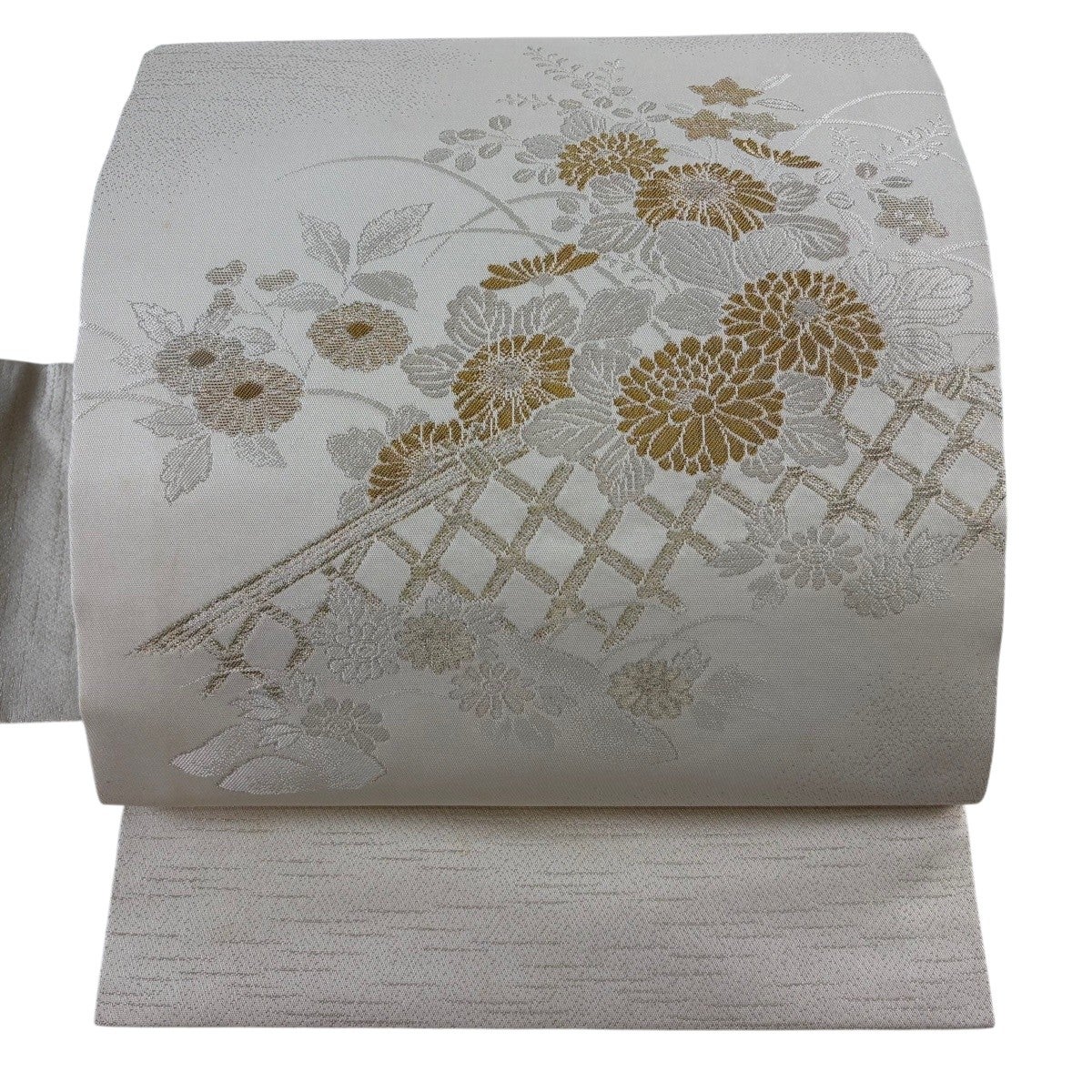 名古屋帯 秀品 夏帯 絽 流水 光悦垣 金銀糸 灰色 正絹｜中古・古着