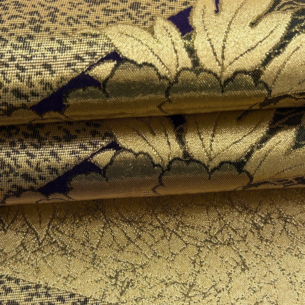 袋帯 秀品 牡丹 金糸 箔 金色 全通 正絹｜中古・古着・リサイクル着物
