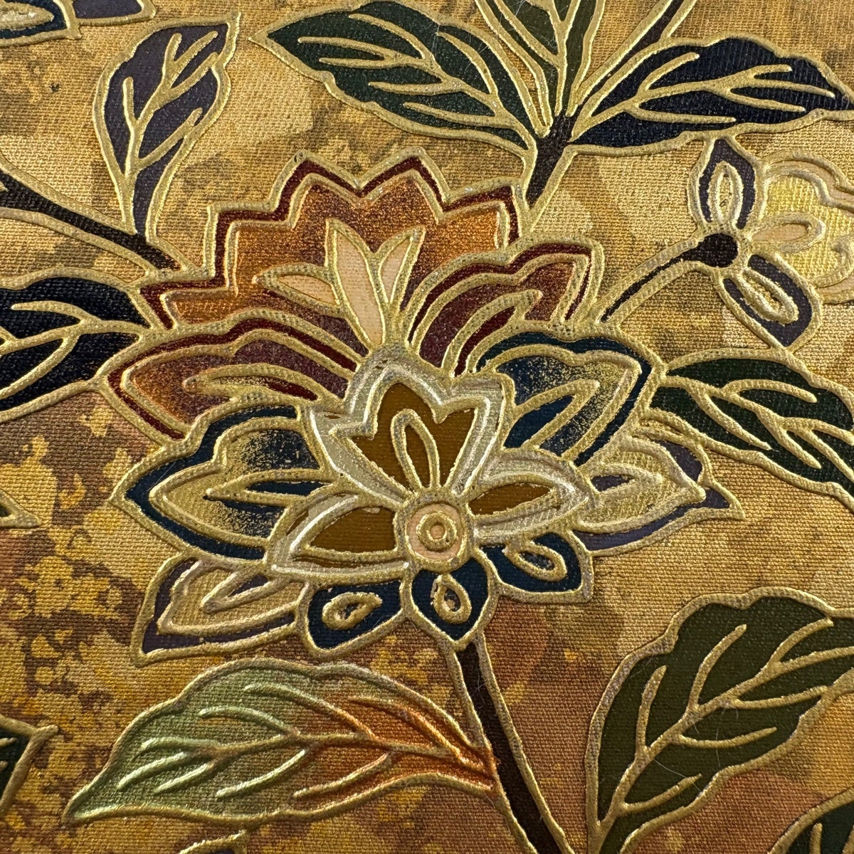 袋帯 秀品 草花 華文 金彩 緑 お太鼓柄 正絹|中古・古着・リサイクル 袋帯 秀品 草花 華文 金彩 緑 お太鼓柄 正絹|中古・古着・リサイクル