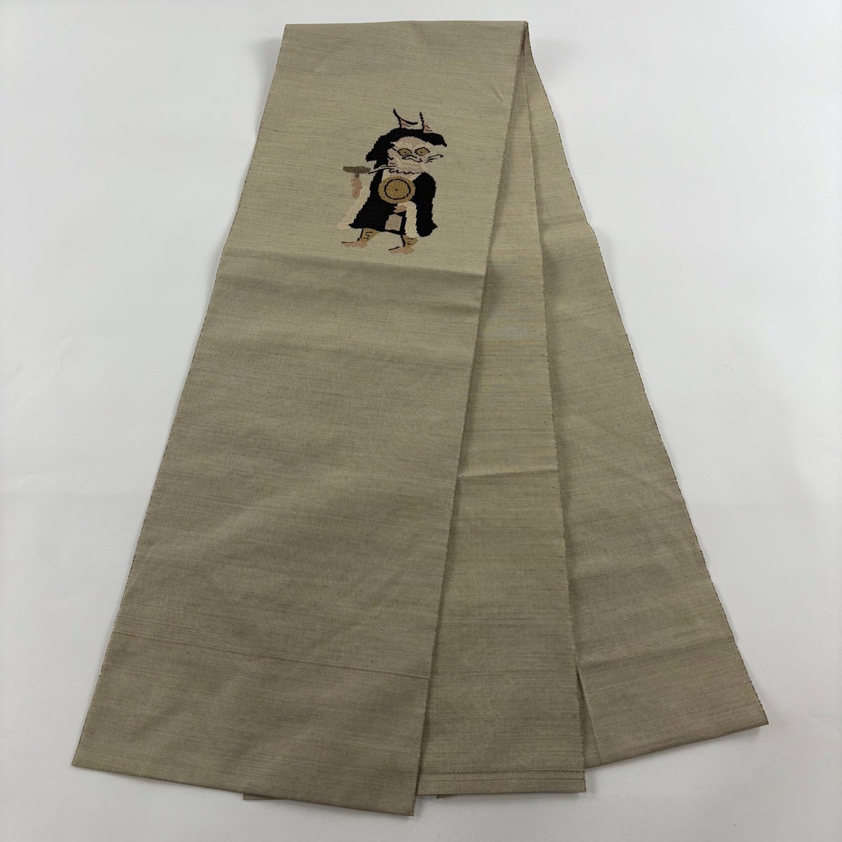 名古屋帯 秀品 八寸名古屋帯 鬼 ベージュ 正絹｜中古・古着