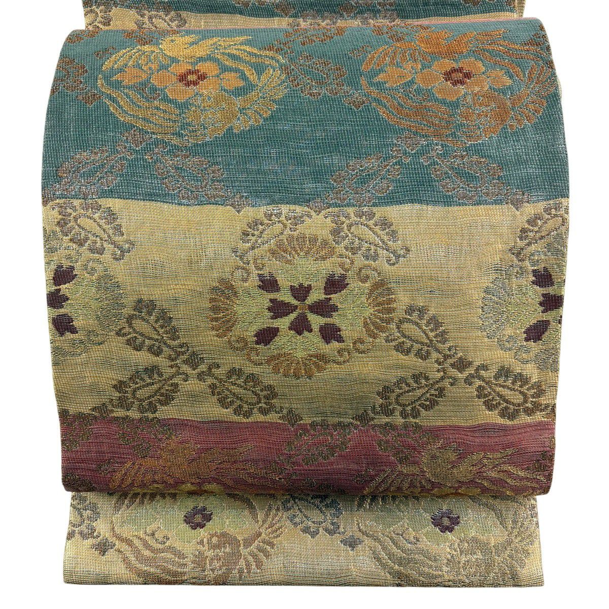 40%OFF 【美品】 袋帯 逸品 紋屋井関 落款あり 御寮織 鳳凰 花唐草 箔