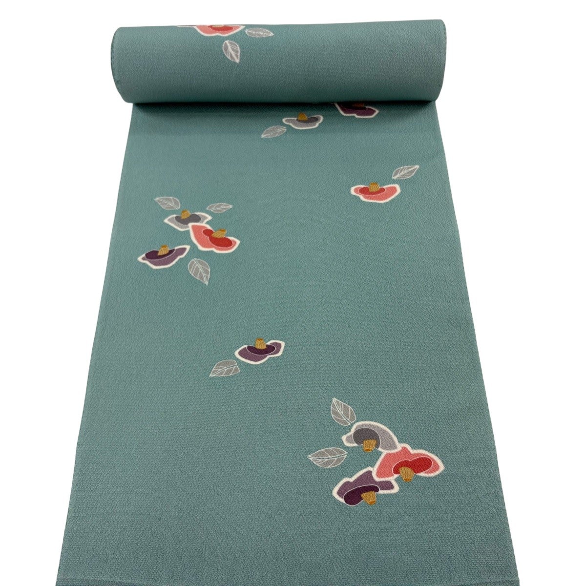 反物 秀品 小紋 花丸文 菊 金彩 ピンクベージュ 正絹｜中古・古着