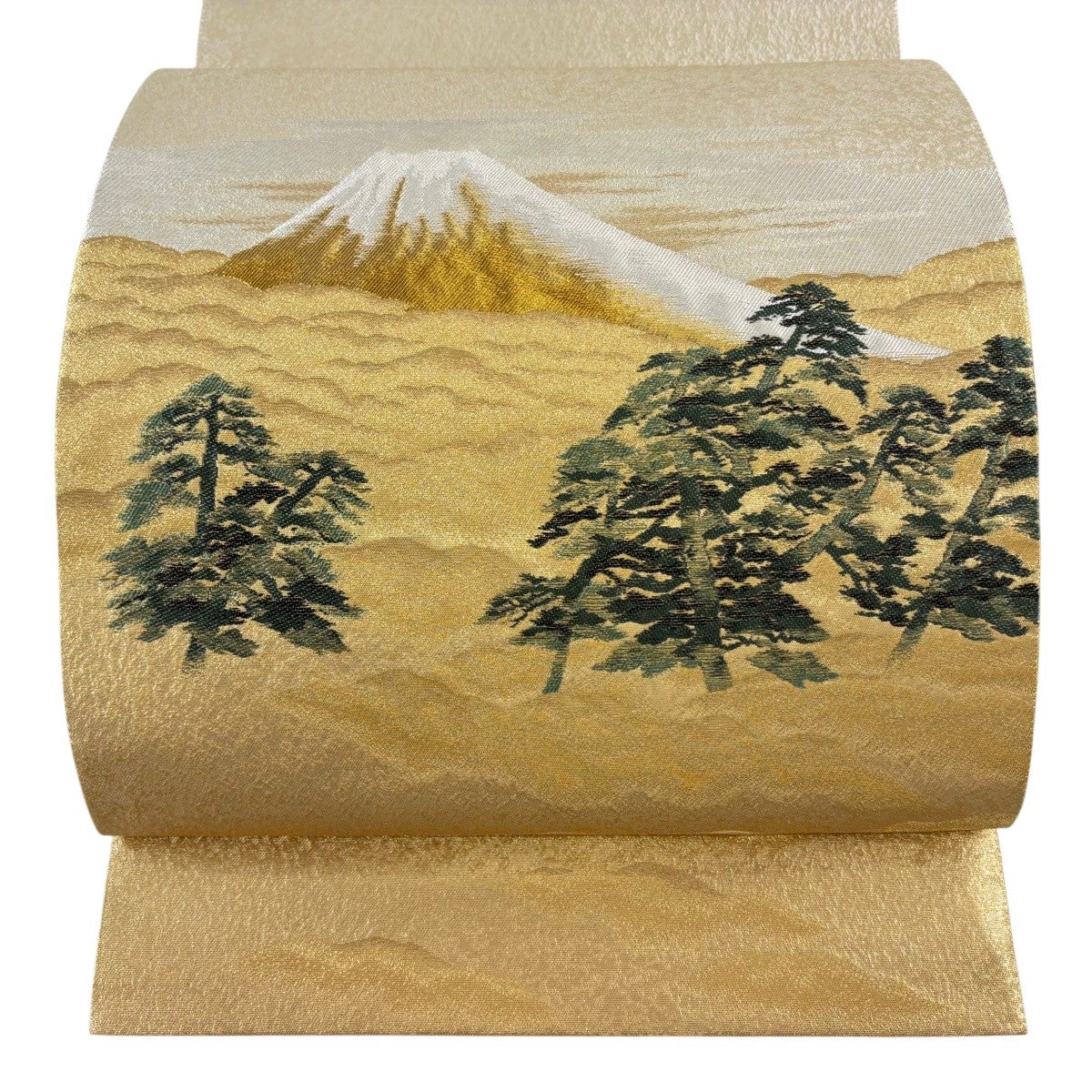 美品】 袋帯 逸品 横山大観 落款あり 証紙あり じゅらく 風景 樹木 金