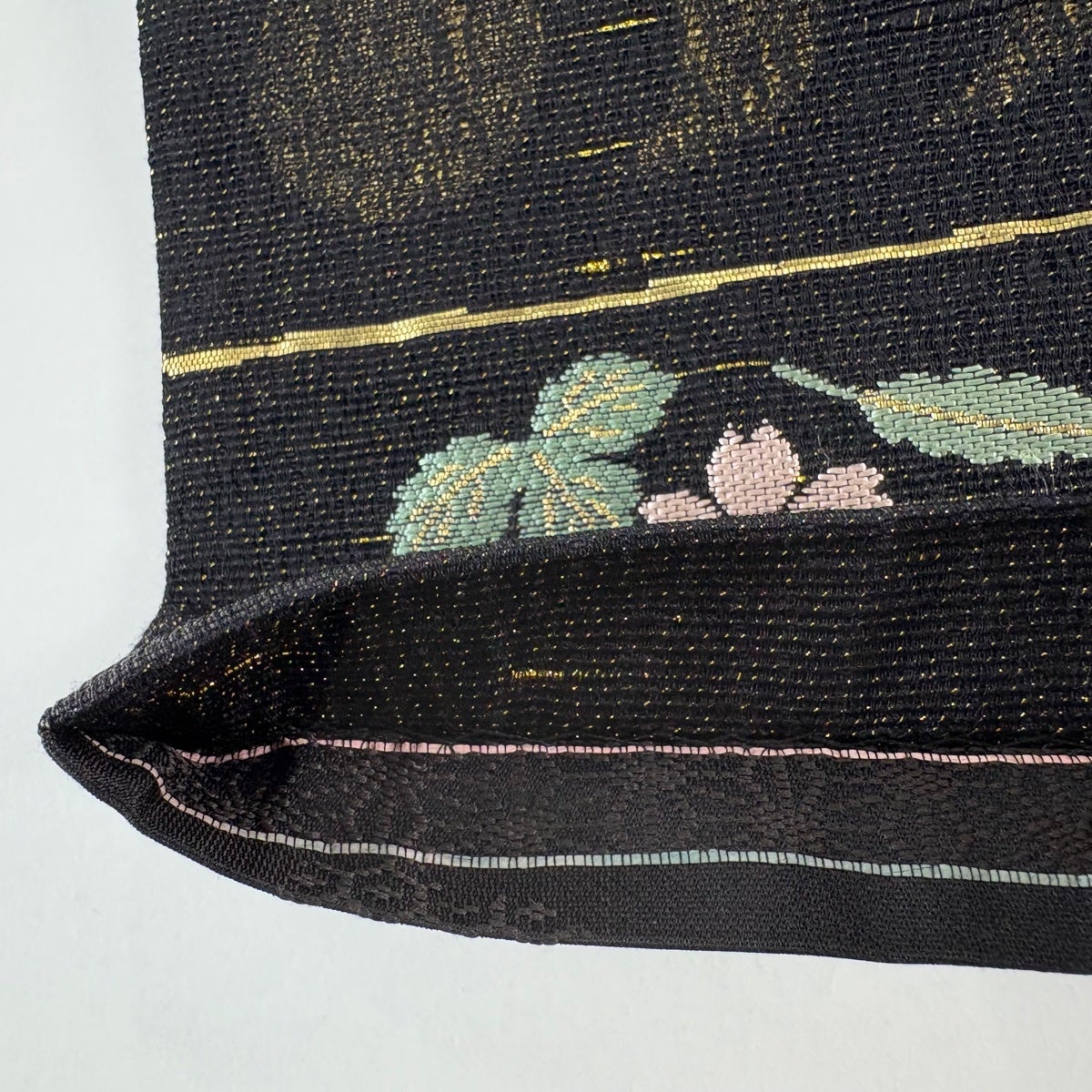 美品】 袋帯 逸品 ふくろう 三日月 箔 黒 お太鼓柄 正絹｜中古・古着