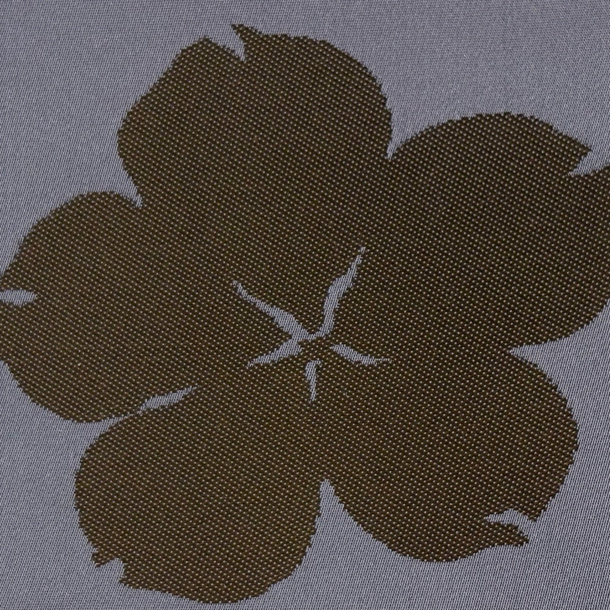 袋帯 逸品 辻村ジュサブロー 落款あり 桜 花びら 灰紫 六通 正絹｜中古