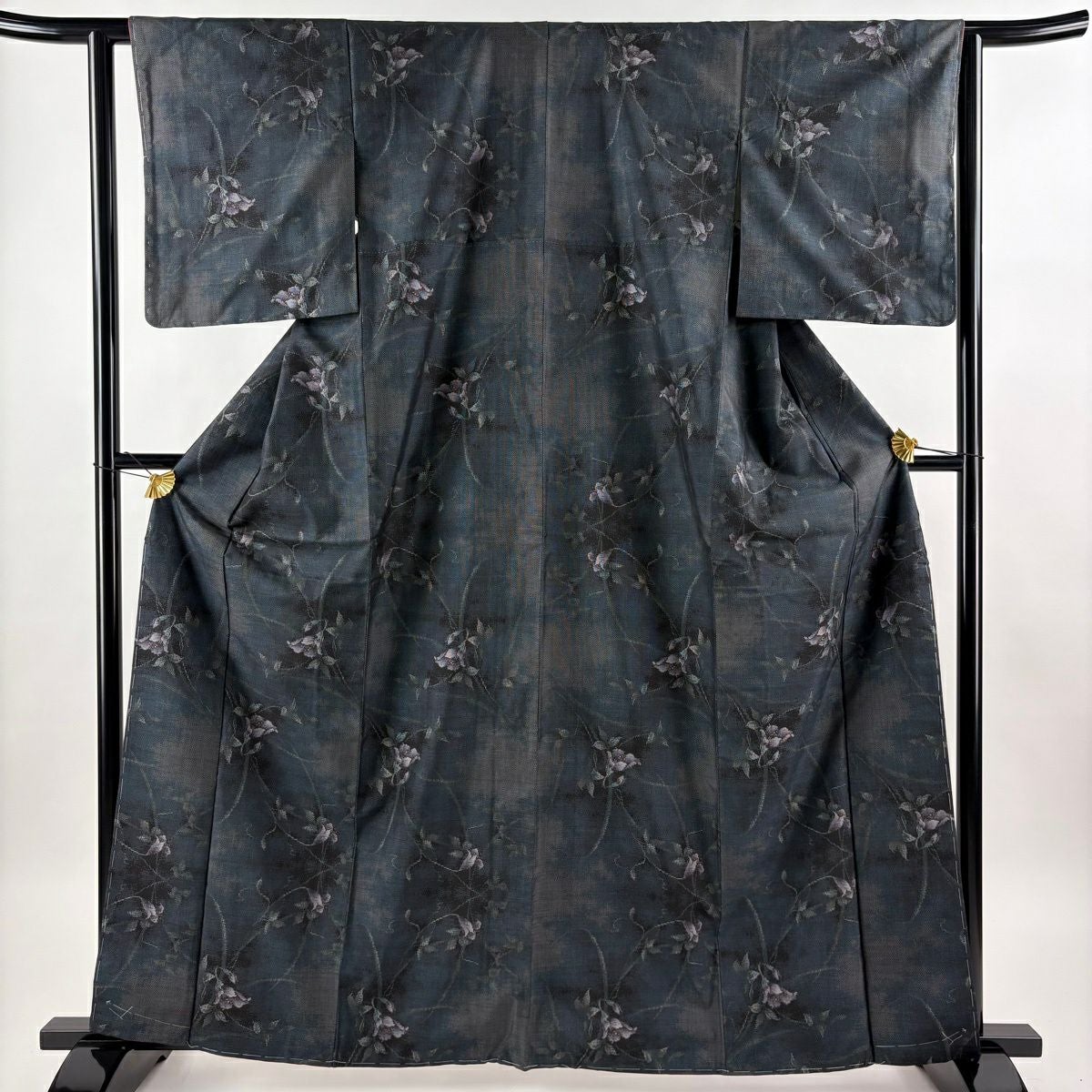 美品】 大島紬 身丈160.5cm 裄丈63.5cm S 袷 ますいわ屋 証紙あり 段縞