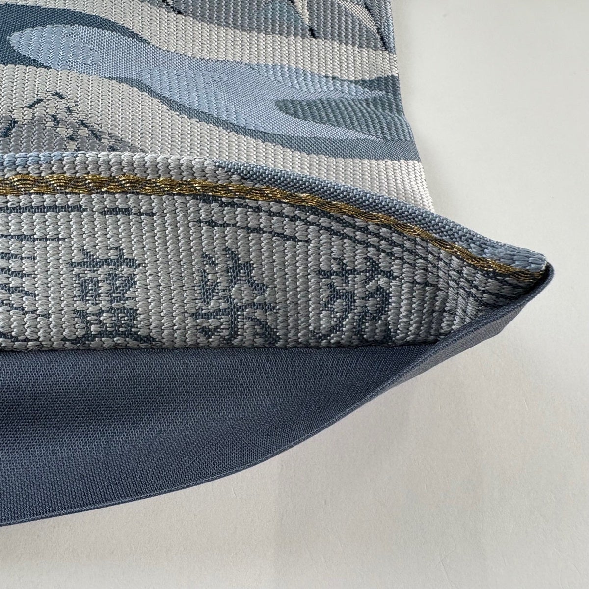 袋帯 逸品 藍染苑 本藍染糸織 葉柄 霞 青灰色 六通 正絹｜中古・古着