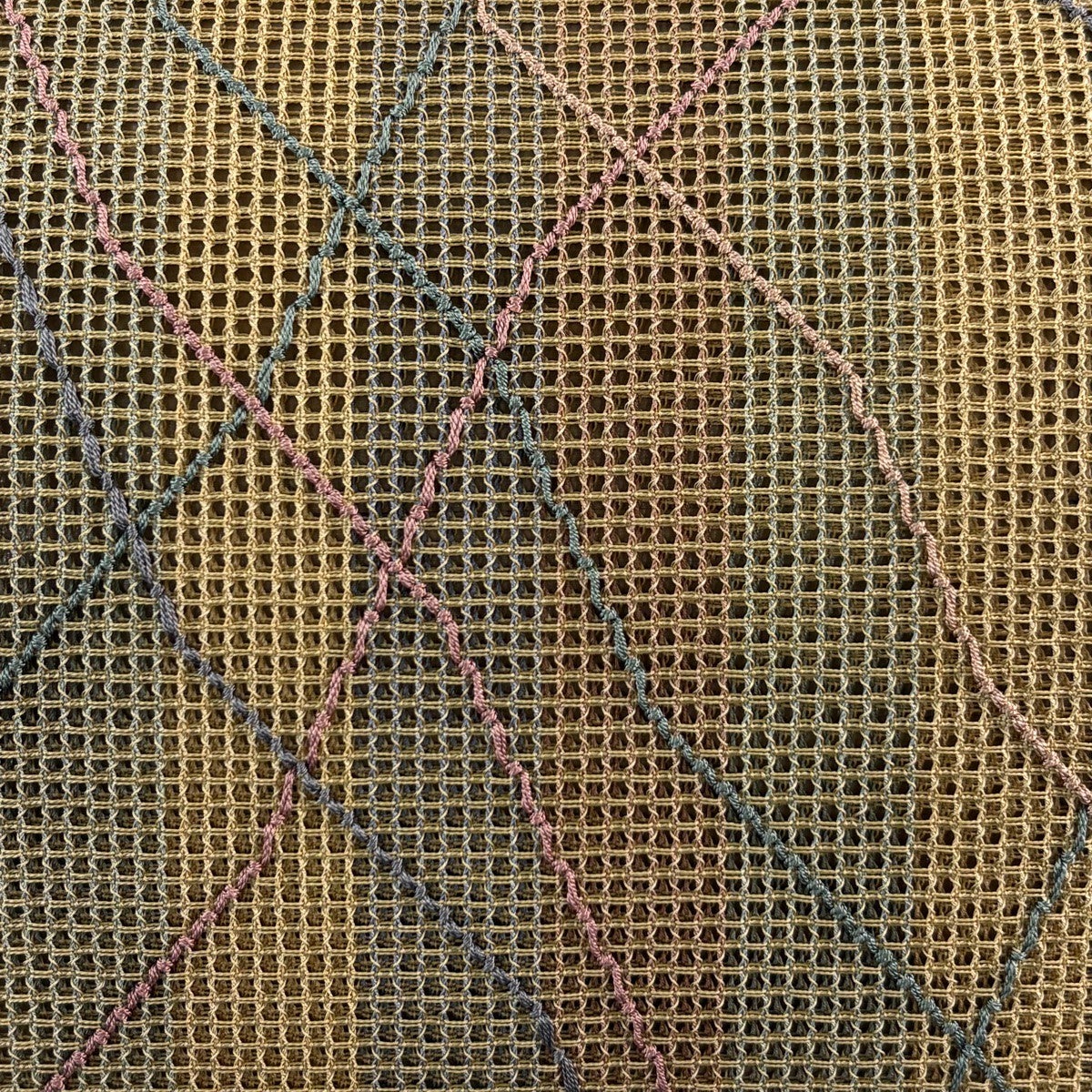 美品】 名古屋帯 秀品 夏帯 羅織 八寸名古屋帯 トンネル仕立て 幾何学