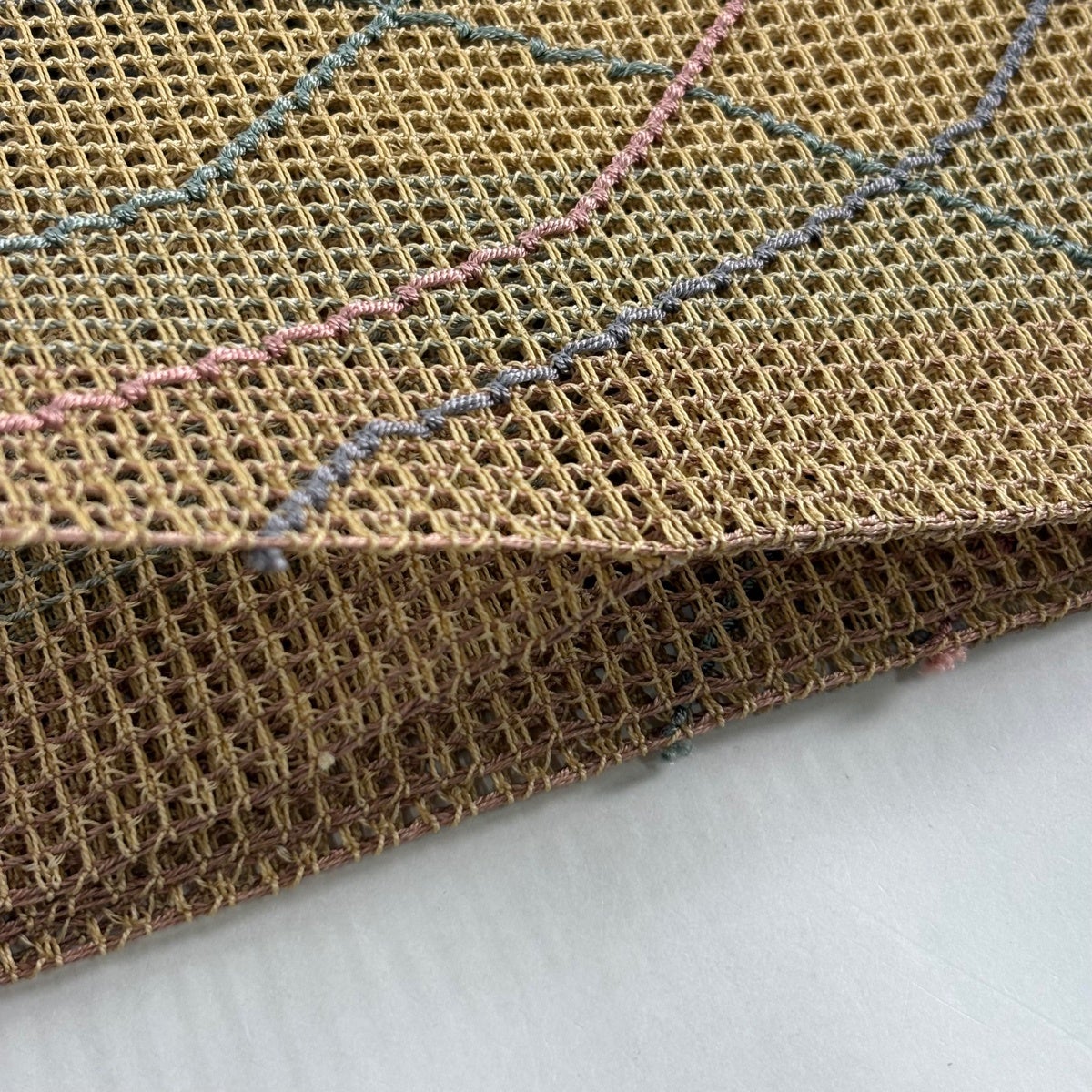 美品】 名古屋帯 秀品 夏帯 羅織 八寸名古屋帯 トンネル仕立て 幾何学