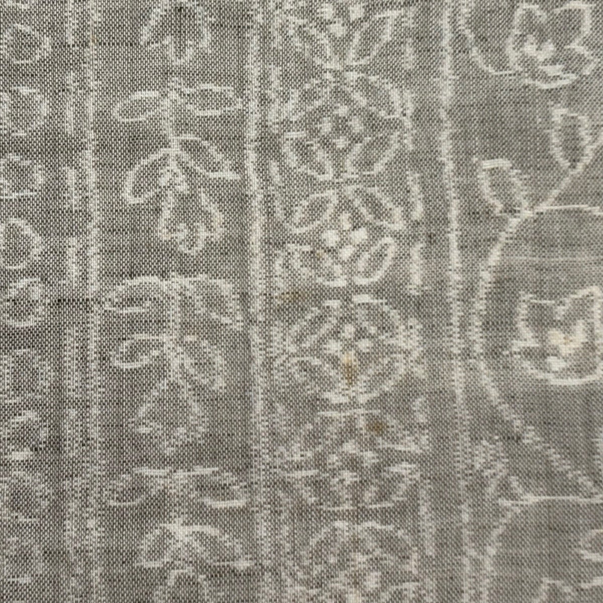 反物 逸品 夏紬 小千谷縮 草花 七宝 灰色 麻｜中古・古着・リサイクル