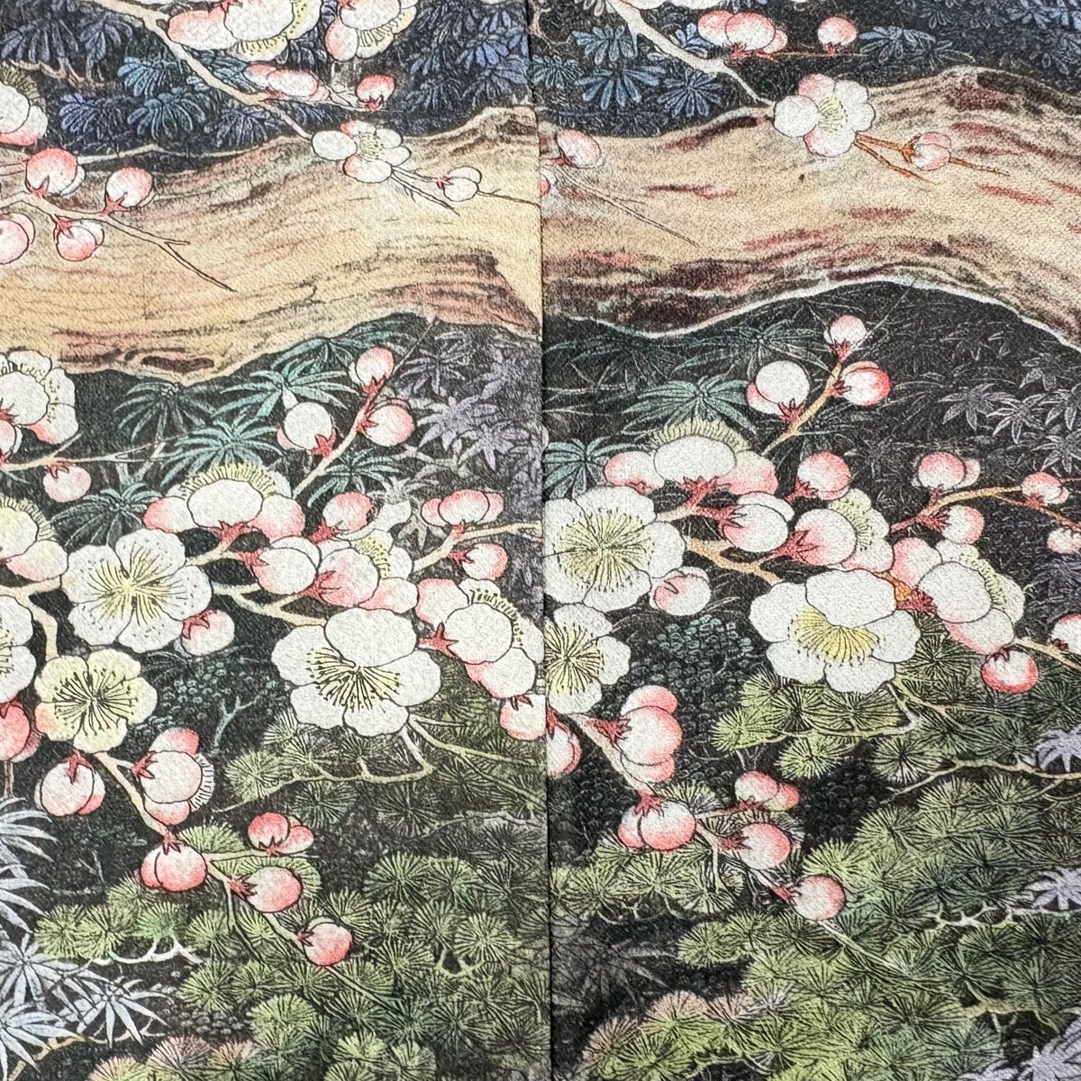 美品】 訪問着 身丈168.5cm 裄丈68.5cm L 袷 山岡古都 落款あり 松竹梅
