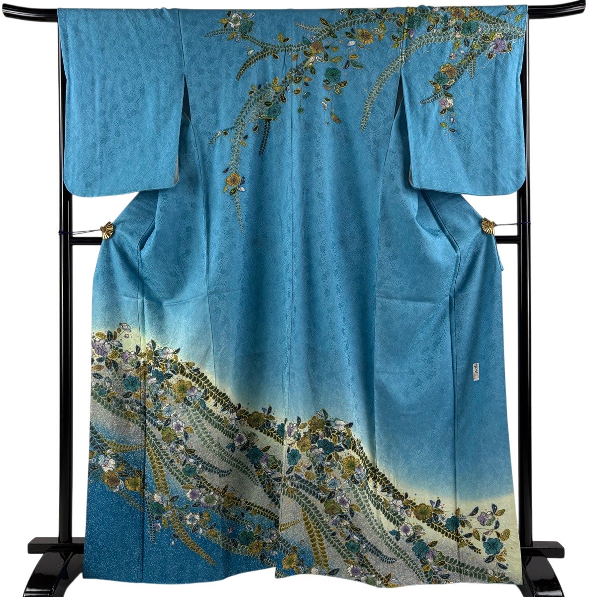 訪問着 身丈164.5cm 裄丈67cm M 袷 落款あり 辻が花 染め分け ぼかし 訪問着 身丈164.5cm 裄丈67cm M 袷 落款あり 辻が花 染め分け ぼかし