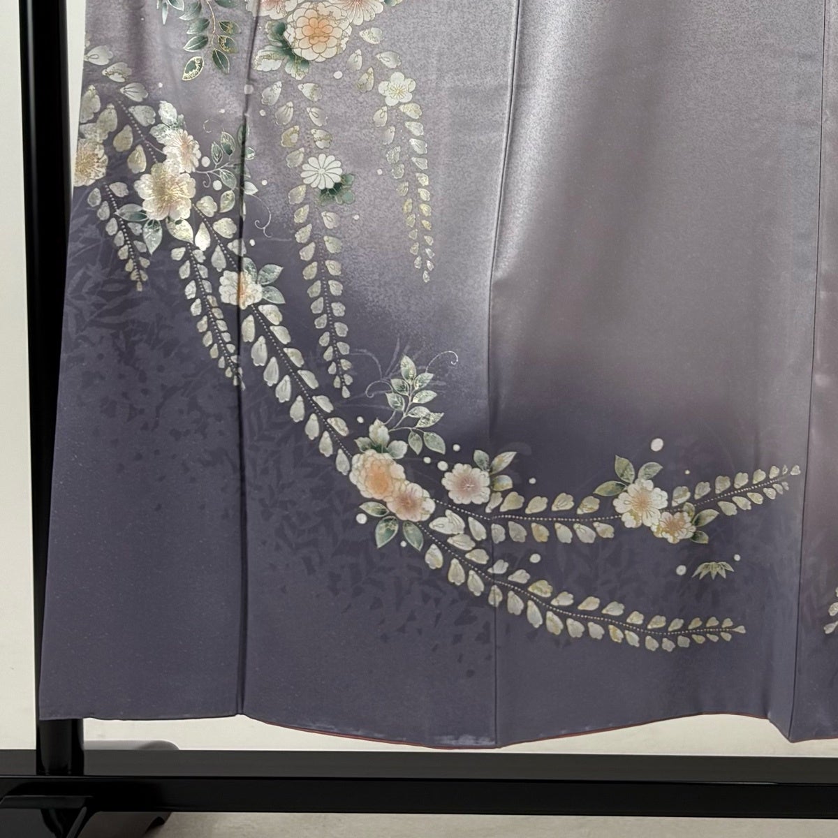付下げ 身丈153.5cm 裄丈62.5cm S 袷 辻が花柄 シルエット 金銀彩