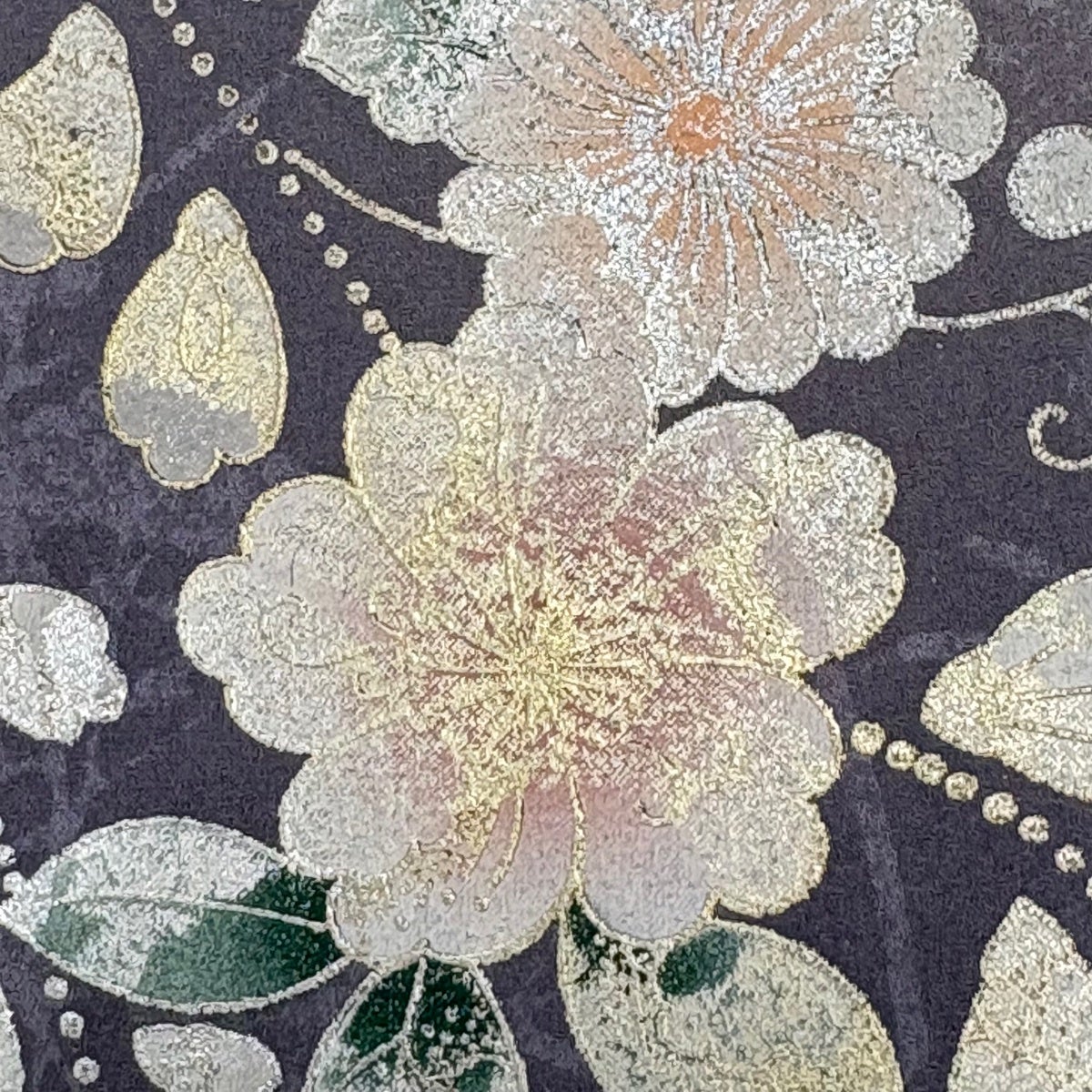 付下げ 身丈153.5cm 裄丈62.5cm S 袷 辻が花柄 シルエット 金銀彩