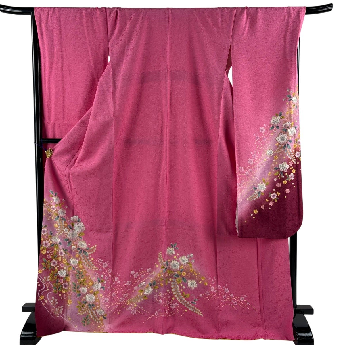 美品】 振袖 身丈172cm 裄丈69.5cm L 袷 辻が花柄 桜 染め分け ぼかし