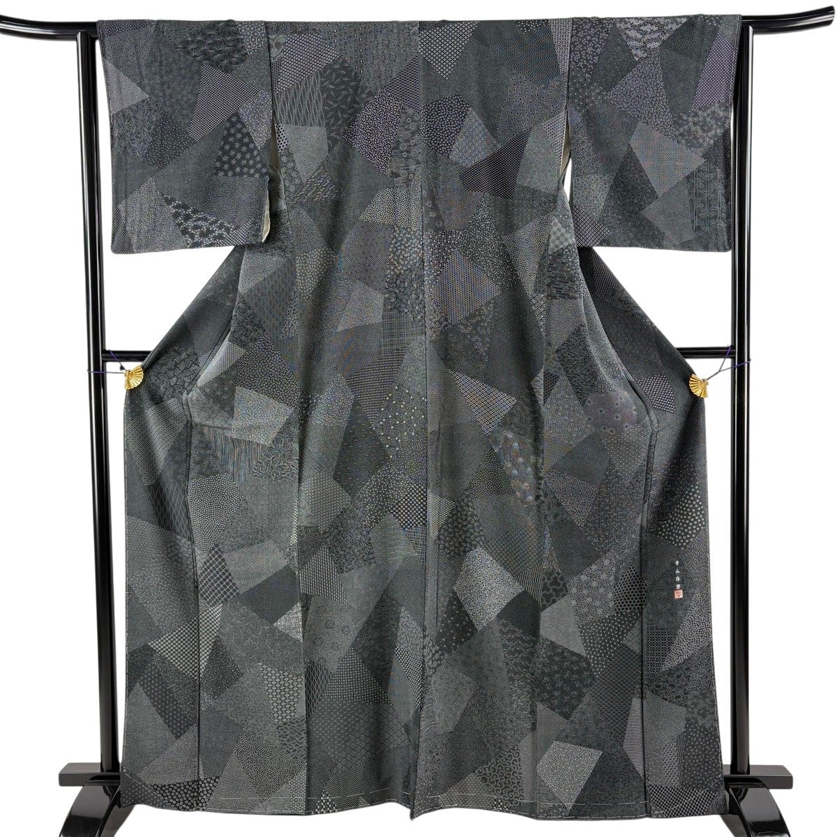 小紋 美品 名品 157cm 62cm 正絹 【中古】 30%OFF 小紋 身丈157cm 裄丈63.5cm S 袷 小花 茶緑色 正絹 名品 K30