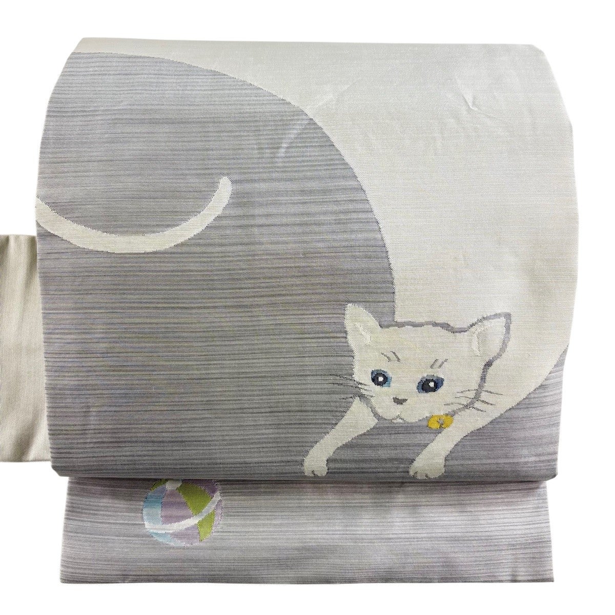 名古屋帯 名品 猫 灰色 正絹｜中古・古着・リサイクル着物通販
