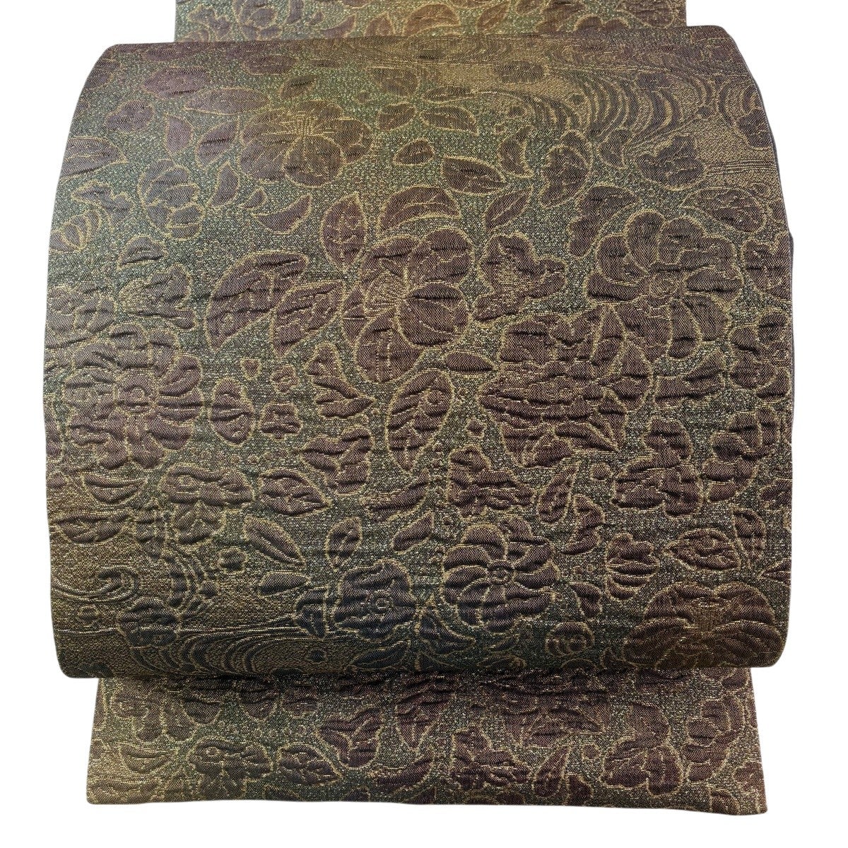 袋帯 六通 茶地 辻ヶ花 正絹 70%OFF 【美品】 袋帯 秀品 辻が花柄 箔 金糸 金色 六通 正絹 K70