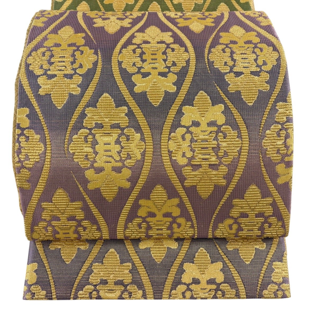 袋帯 秀品 綾錦牡丹唐花文 立涌 金銀糸 水色 六通 正絹｜中古・古着