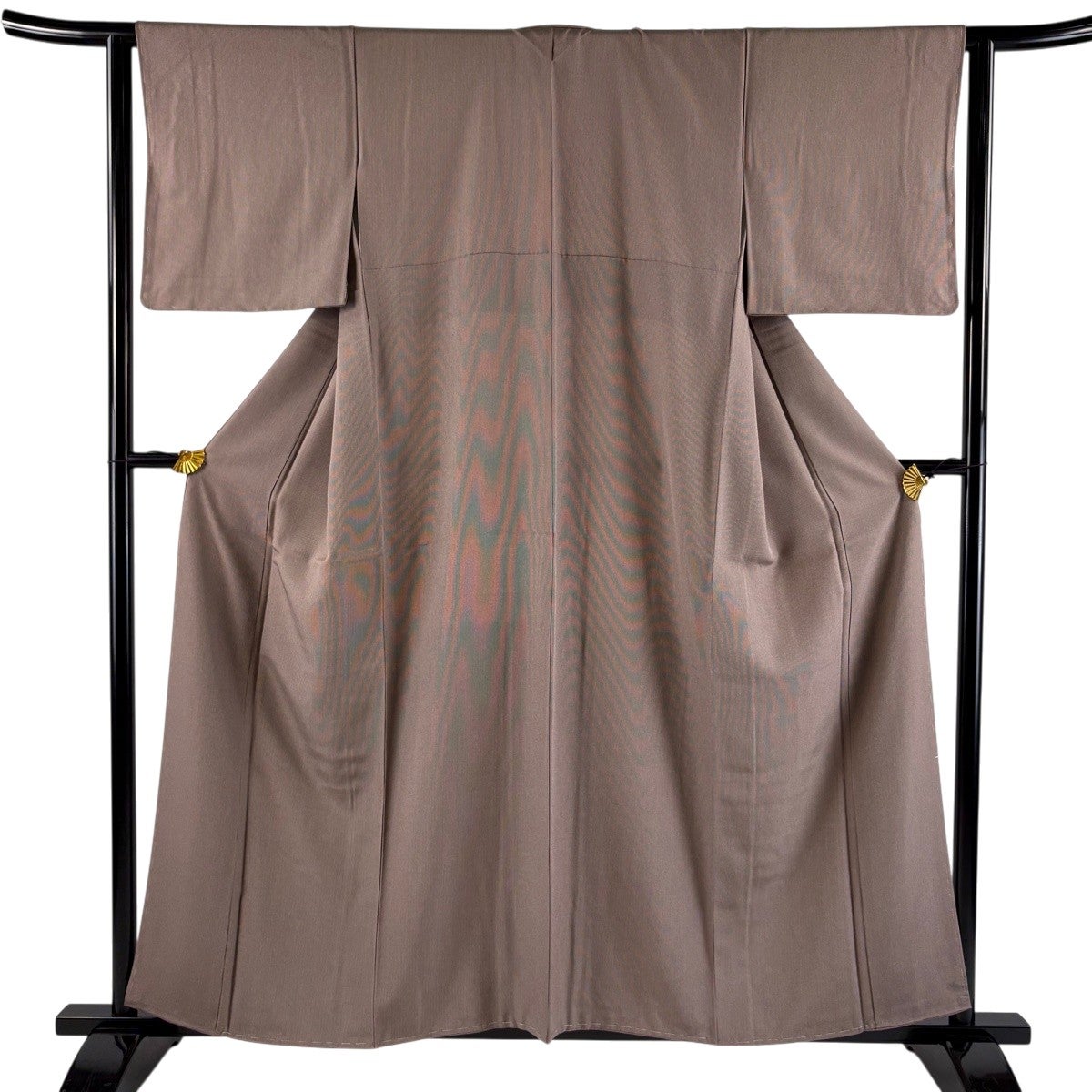 美品】 江戸小紋 身丈157.5cm 裄丈64.5cm M 袷 万筋 茶色 正絹 秀品