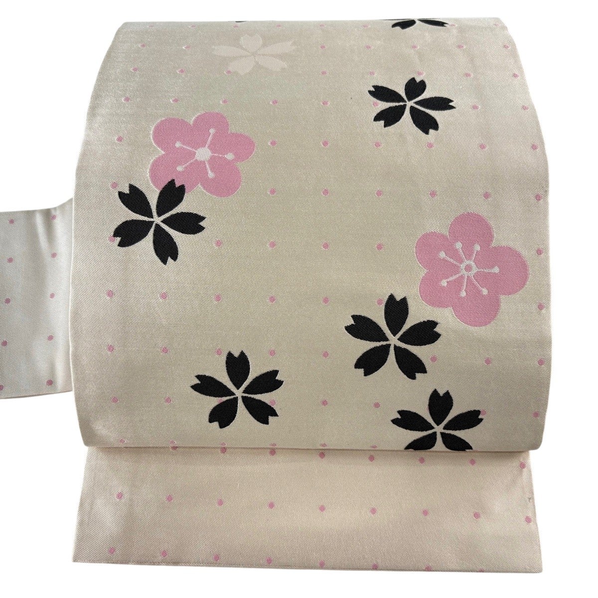 名古屋帯 秀品 桜 梅 クリーム 正絹｜中古・古着・リサイクル着物通販