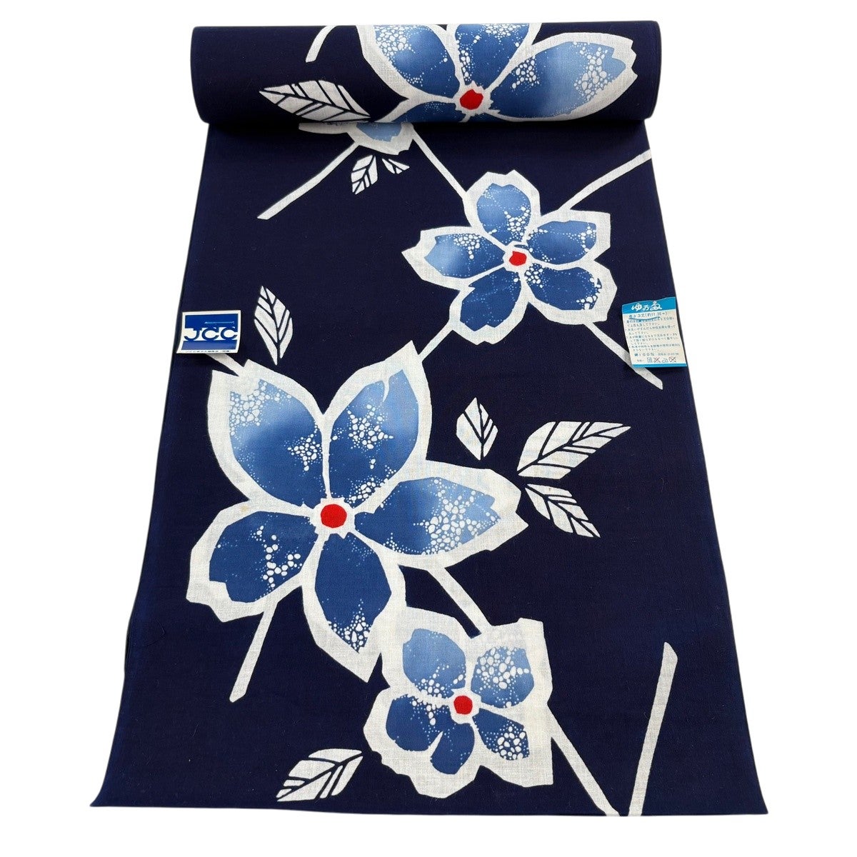 反物 優品 浴衣 枝花 濃紺 綿｜中古・古着・リサイクル着物通販