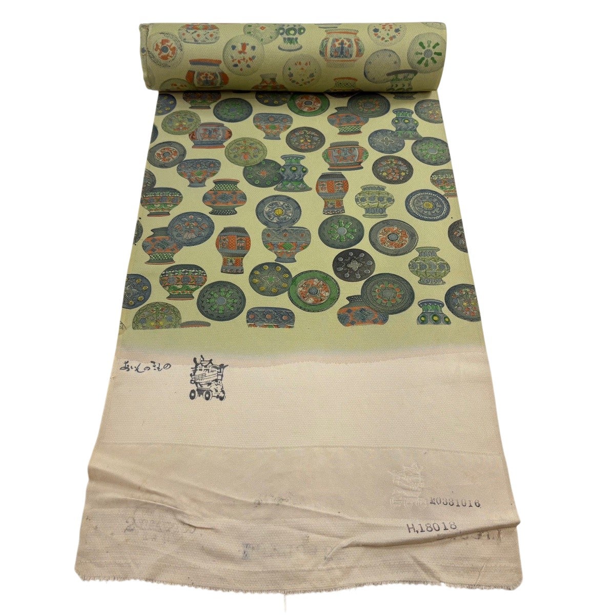 岡77新品、未使用、正絹小紋高級羽尺、反物です。10m20cm再値下げ 新品> 反物 正絹 江戸小紋 青海鮫なす紺（着尺）/ 送料無料 ＊湯のし