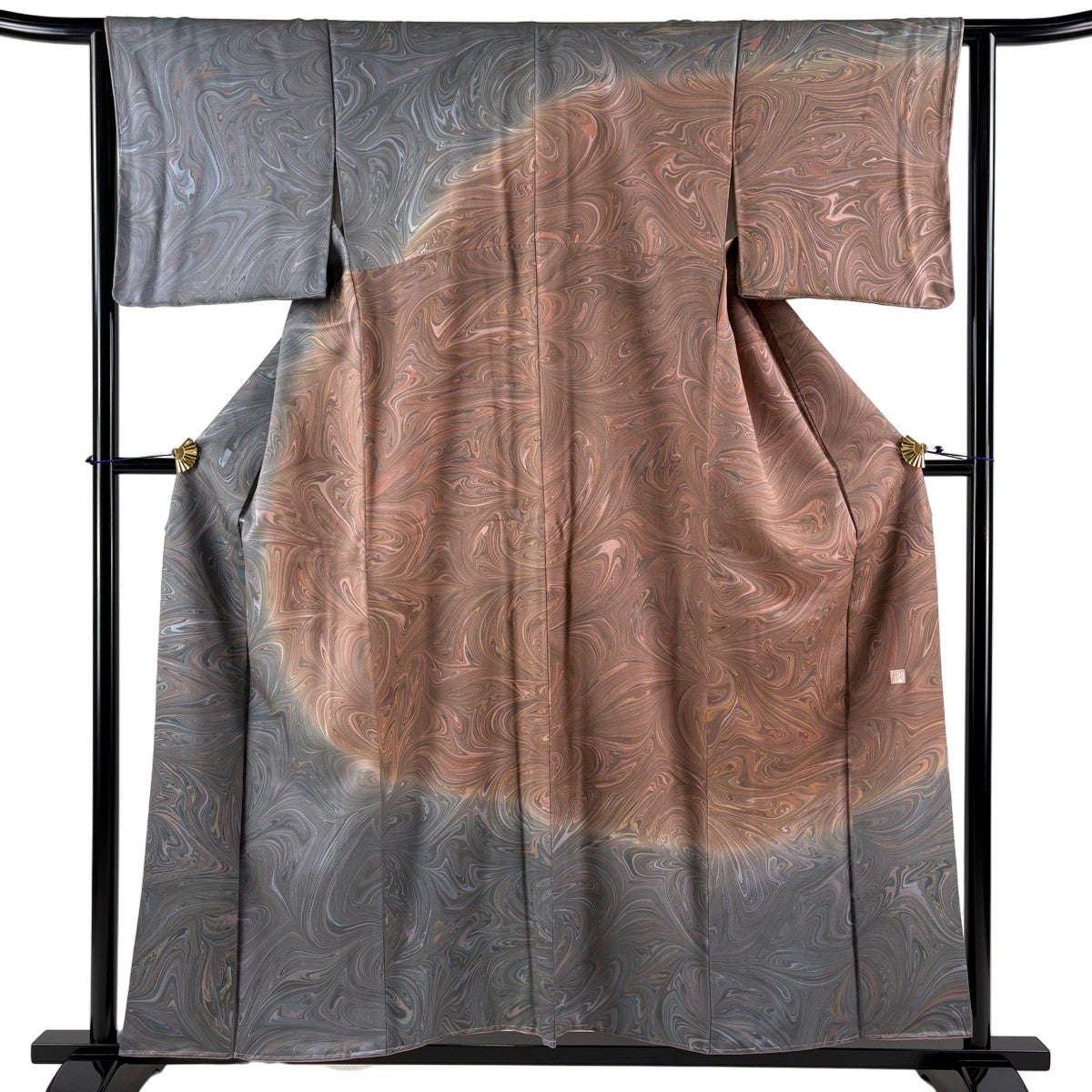 美品】 訪問着 身丈156.5cm 裄丈63.5cm S 袷 落款あり 墨流し ぼかし 美品】 訪問着 身丈156.5cm 裄丈63.5cm S 袷 落款あり 墨流し ぼかし