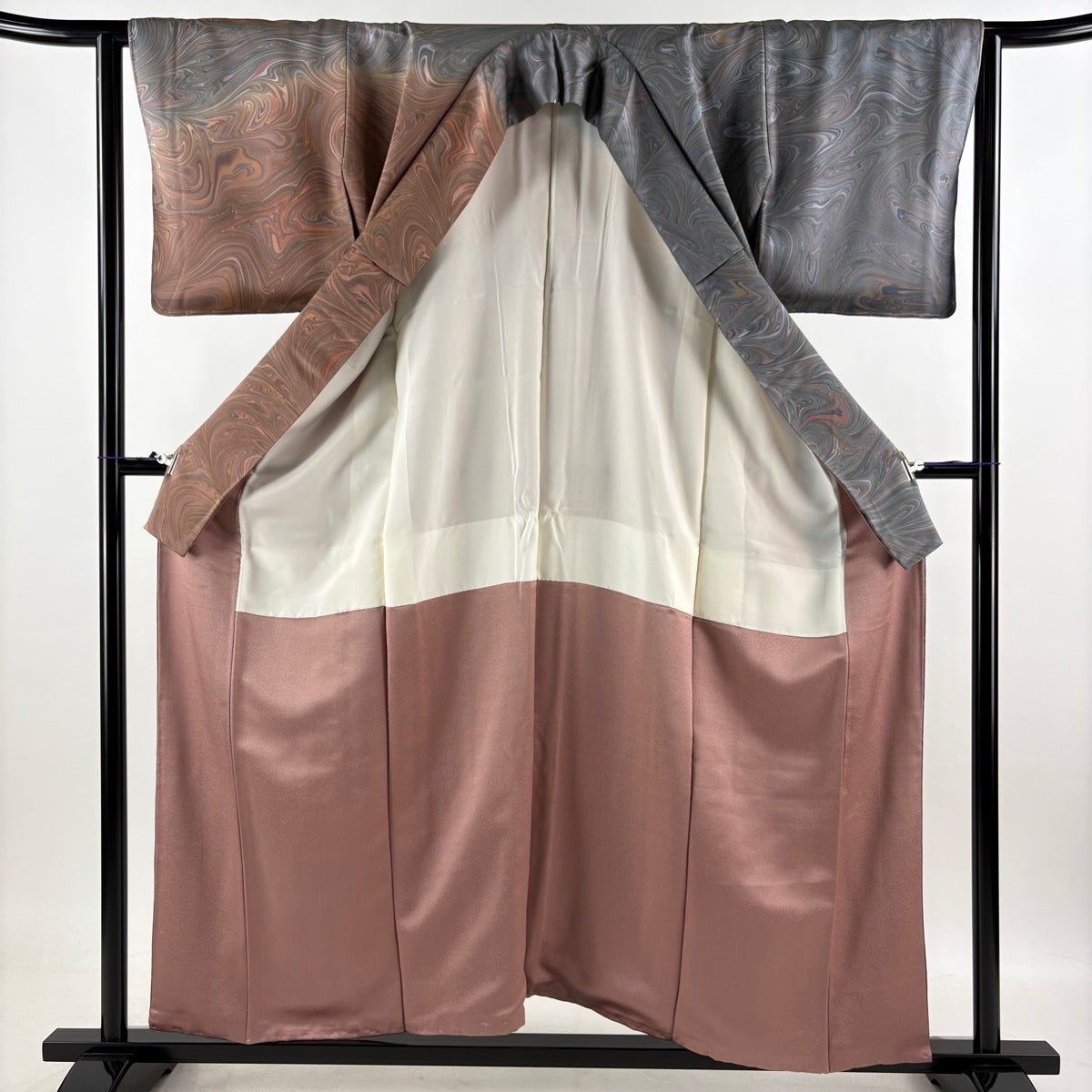 美品】 訪問着 身丈156.5cm 裄丈63.5cm S 袷 落款あり 墨流し ぼかし