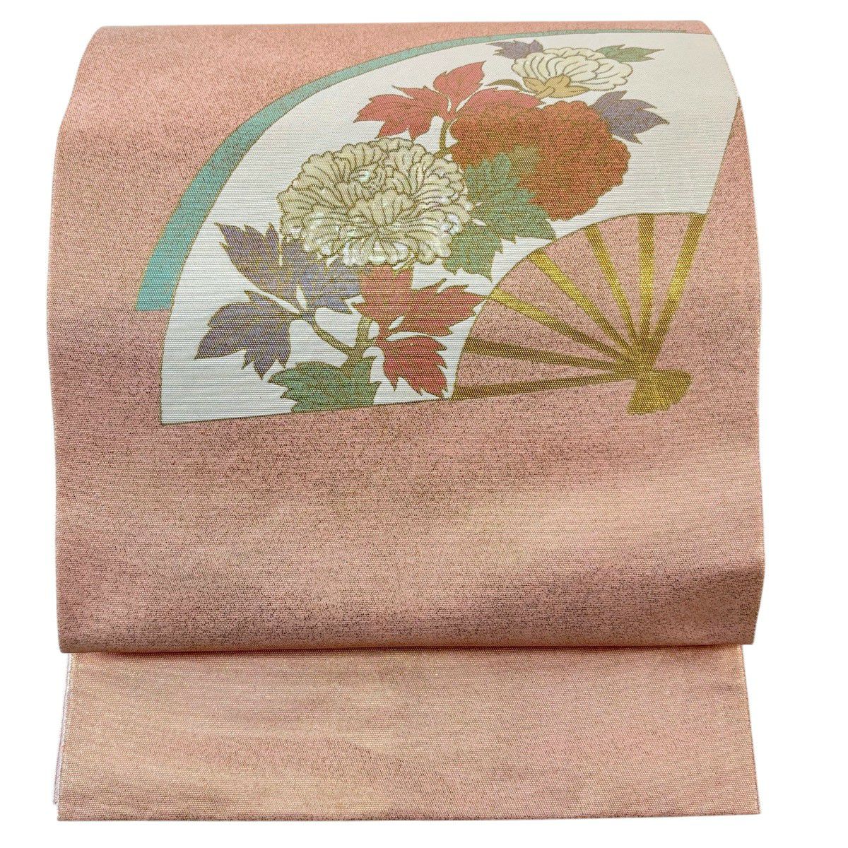 袋帯 秀品 枝梅 霞 螺鈿箔 金彩 焦茶色 お太鼓柄 正絹｜中古・古着