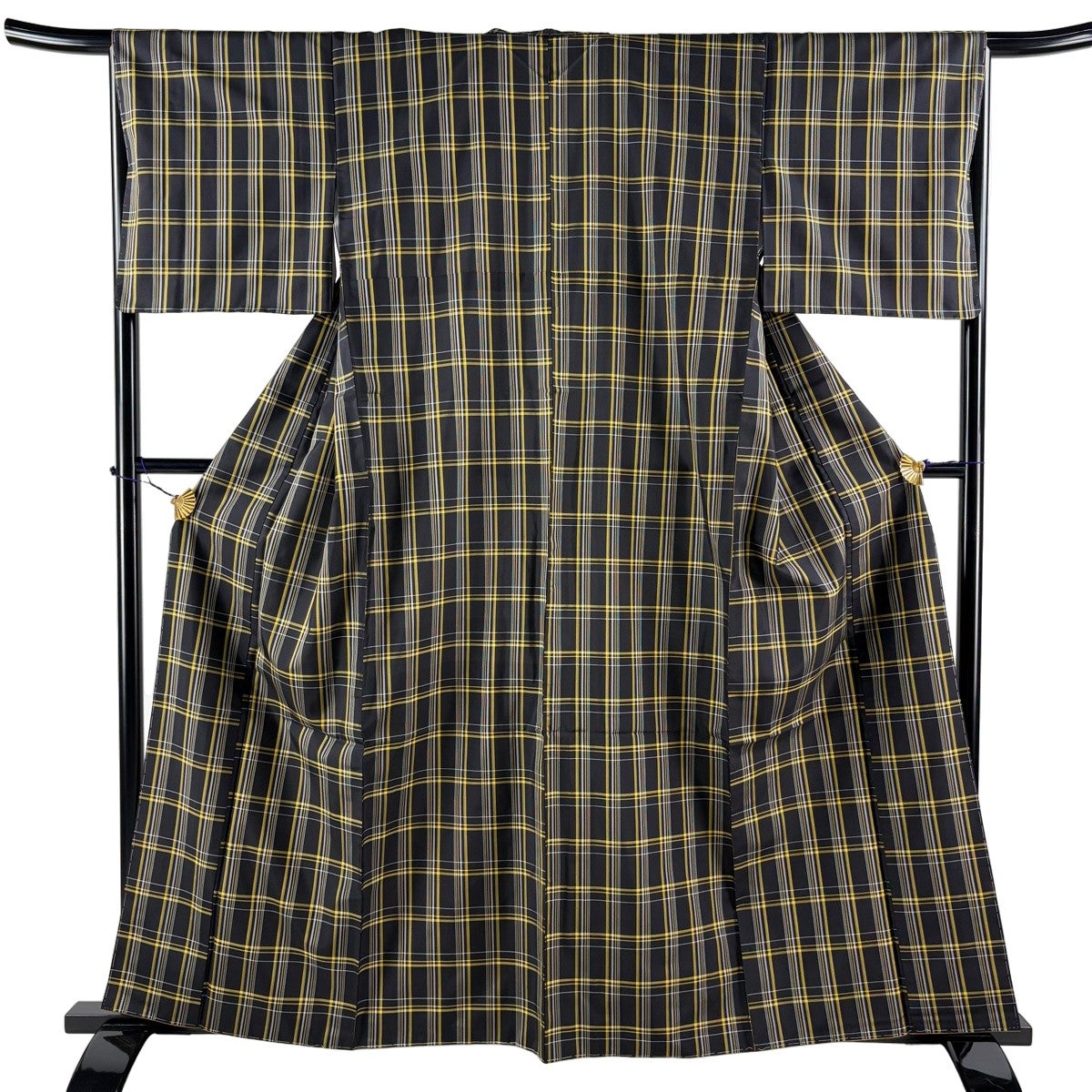 紬 美品 名品 164cm 69cm 正絹 【中古】 紬 身丈164cm 裄丈67.5cm L 単衣 浦野理一 縦縞 墨色 正絹 逸品｜中古